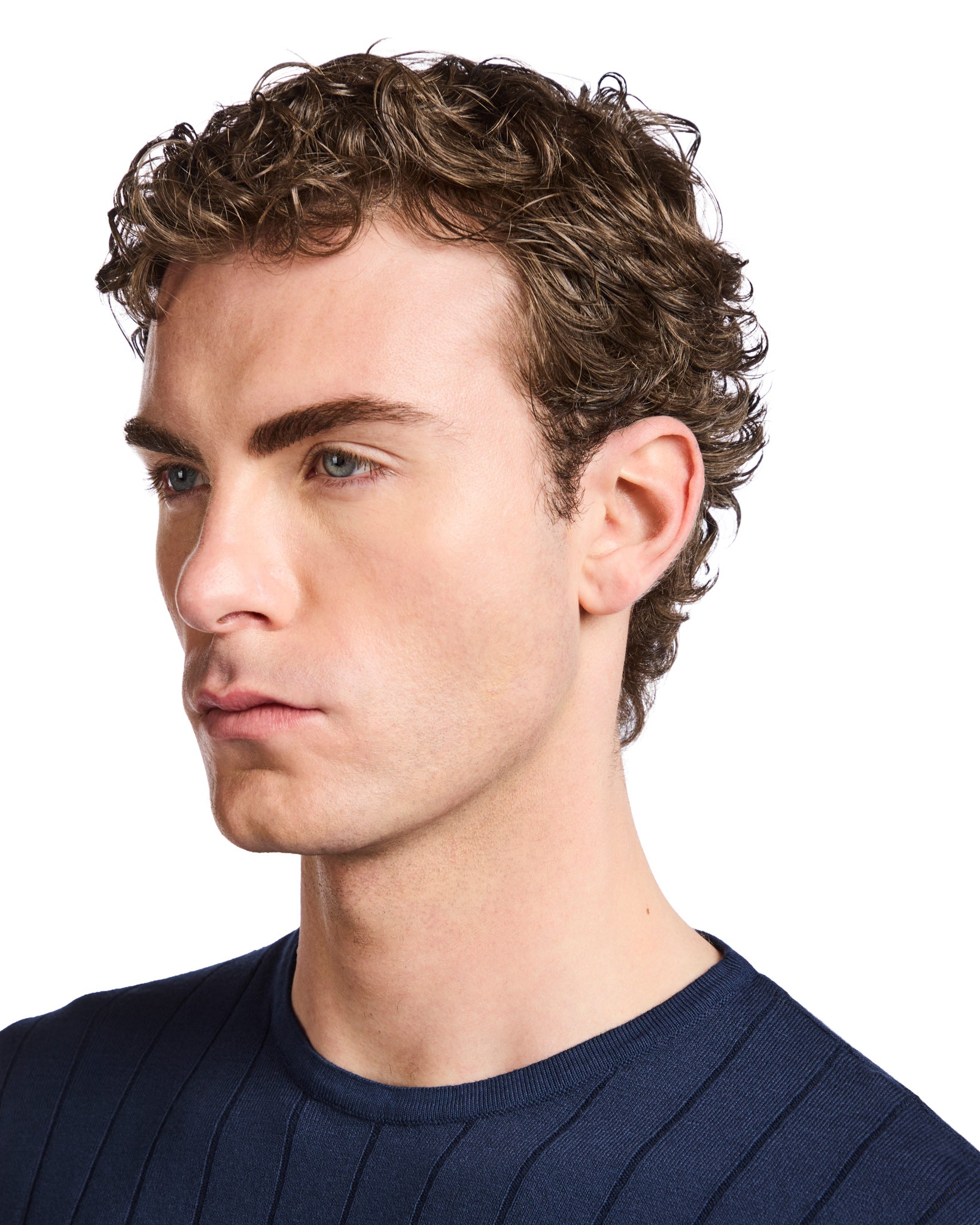 Adriano ribbed t-shirt in blue knit