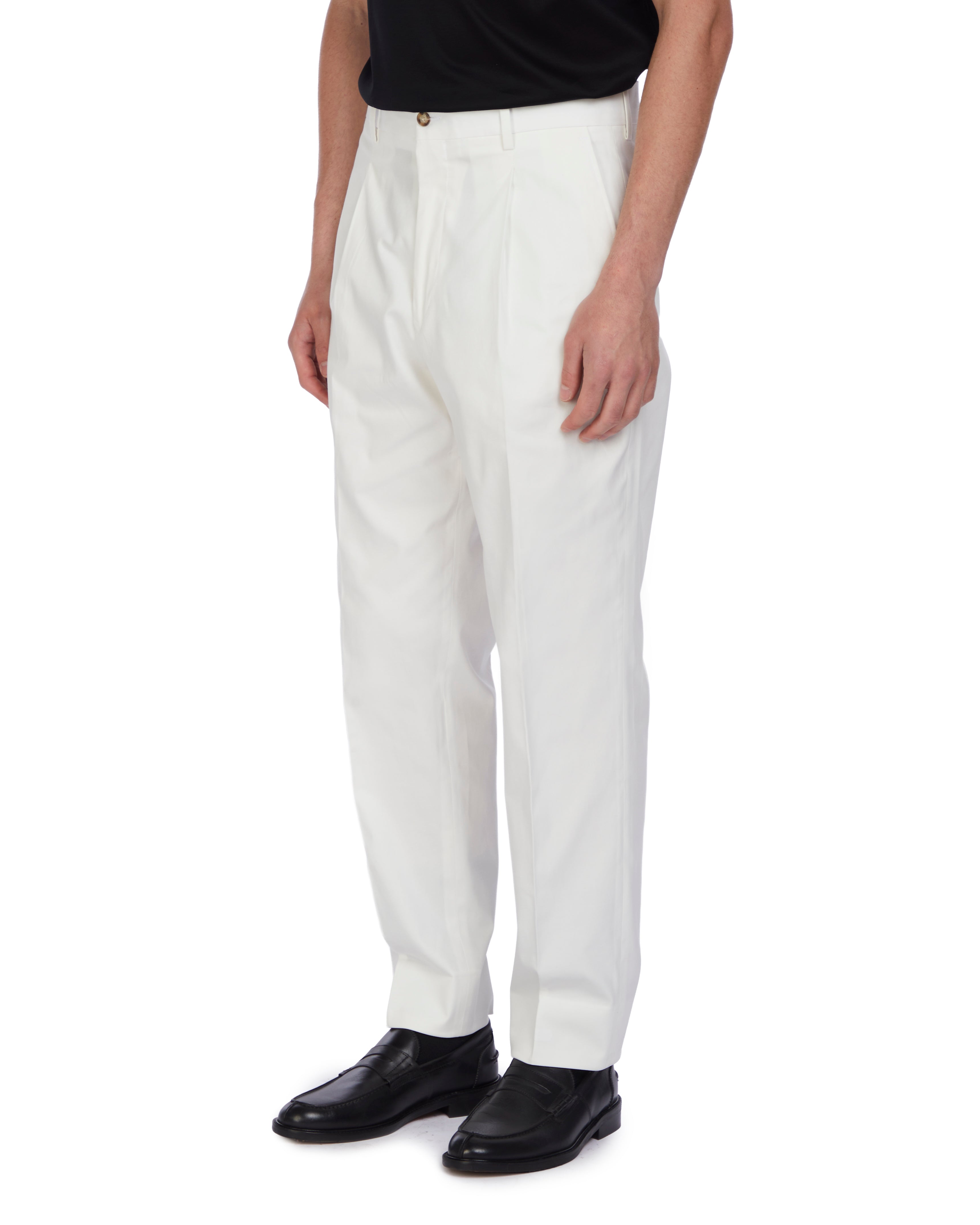 Pantalone Ajaccio in cotone panna