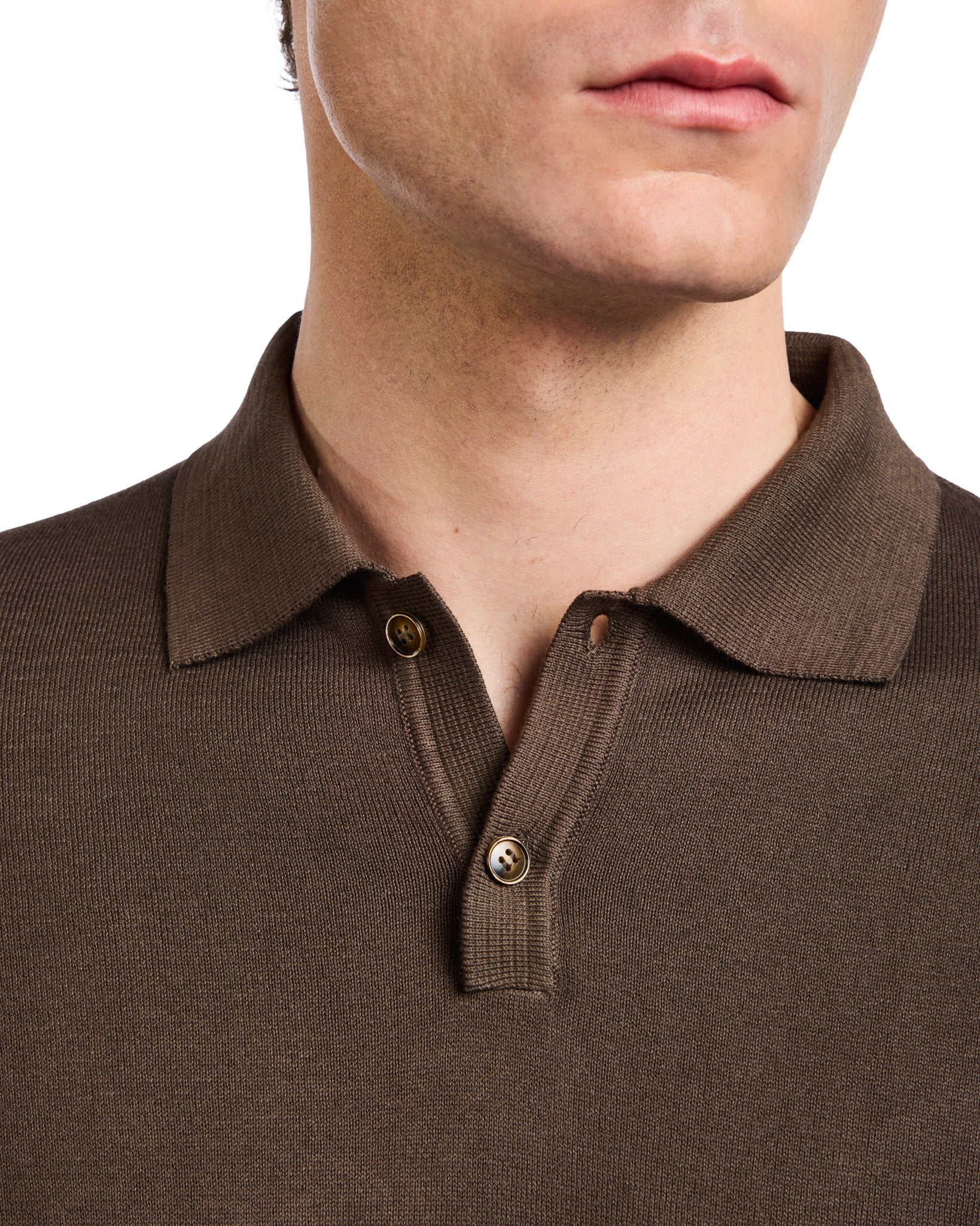 Andrey polo shirt in dark brown cotton