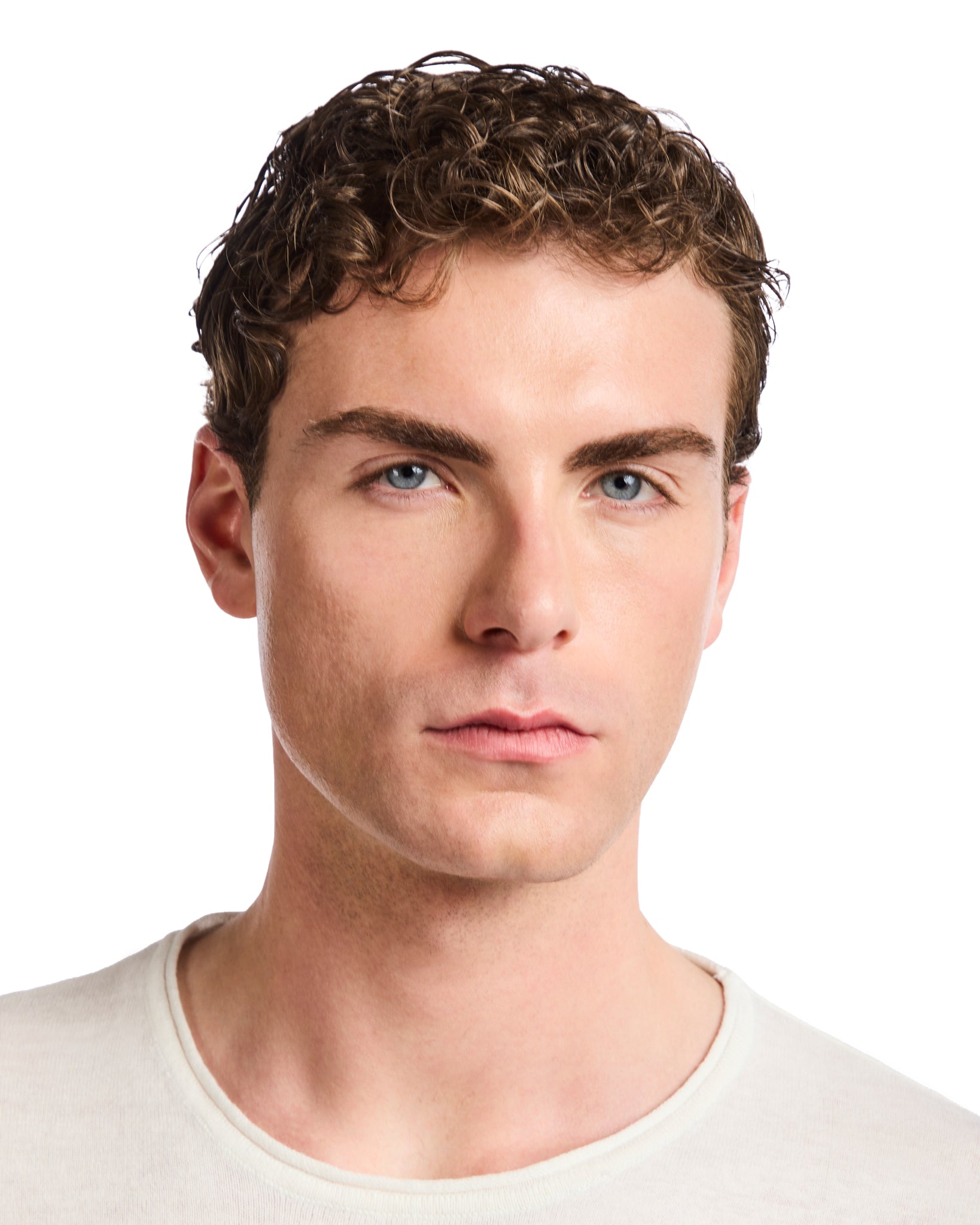 Azur T-shirt in cream linen and cotton