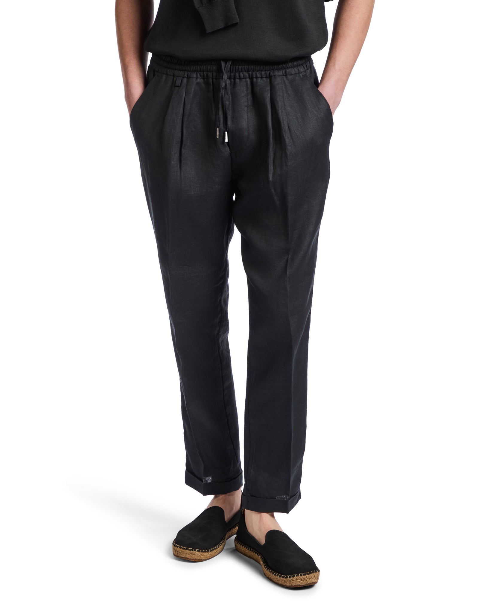 Cary trousers in pure black linen