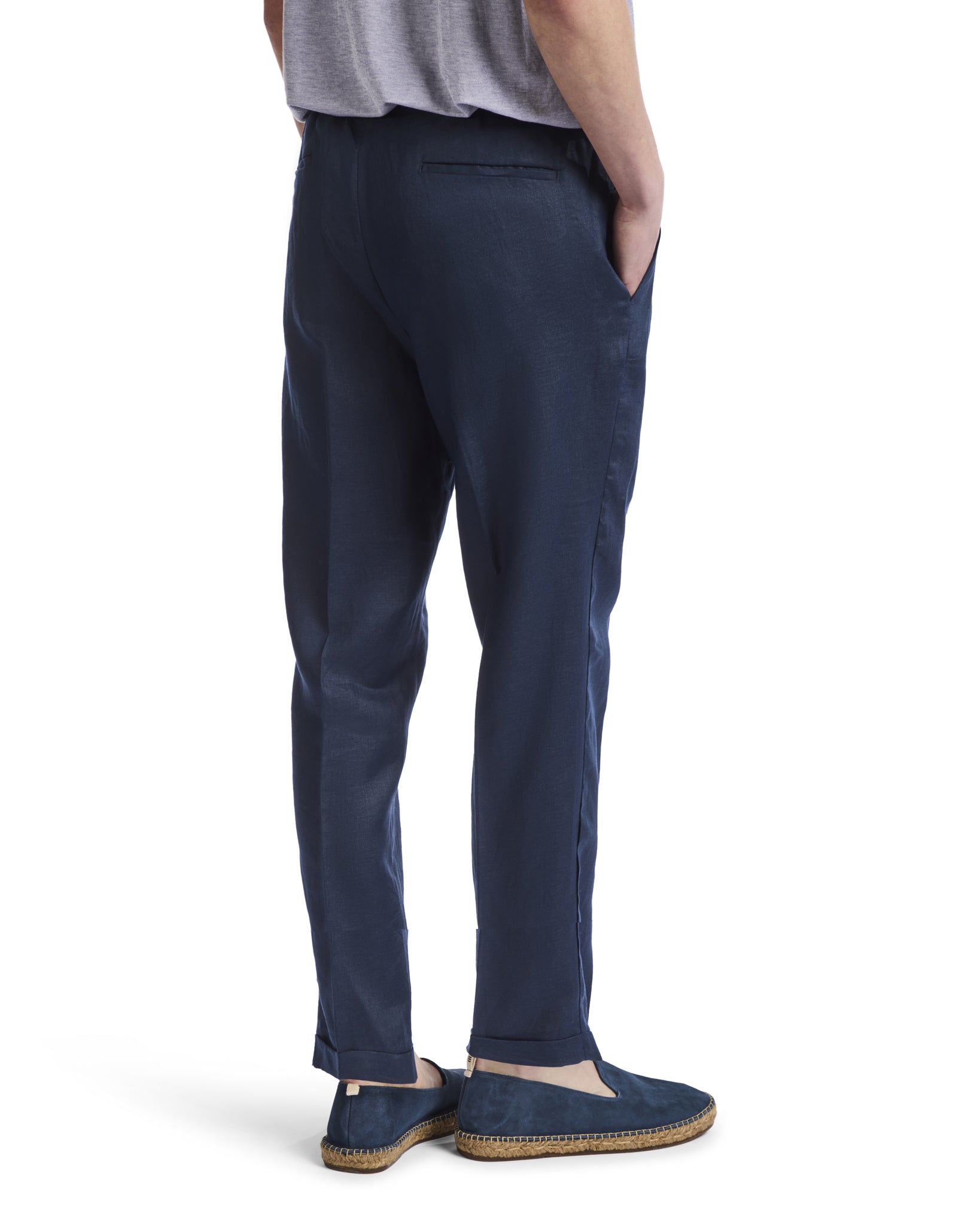 Cary trousers in pure blue linen
