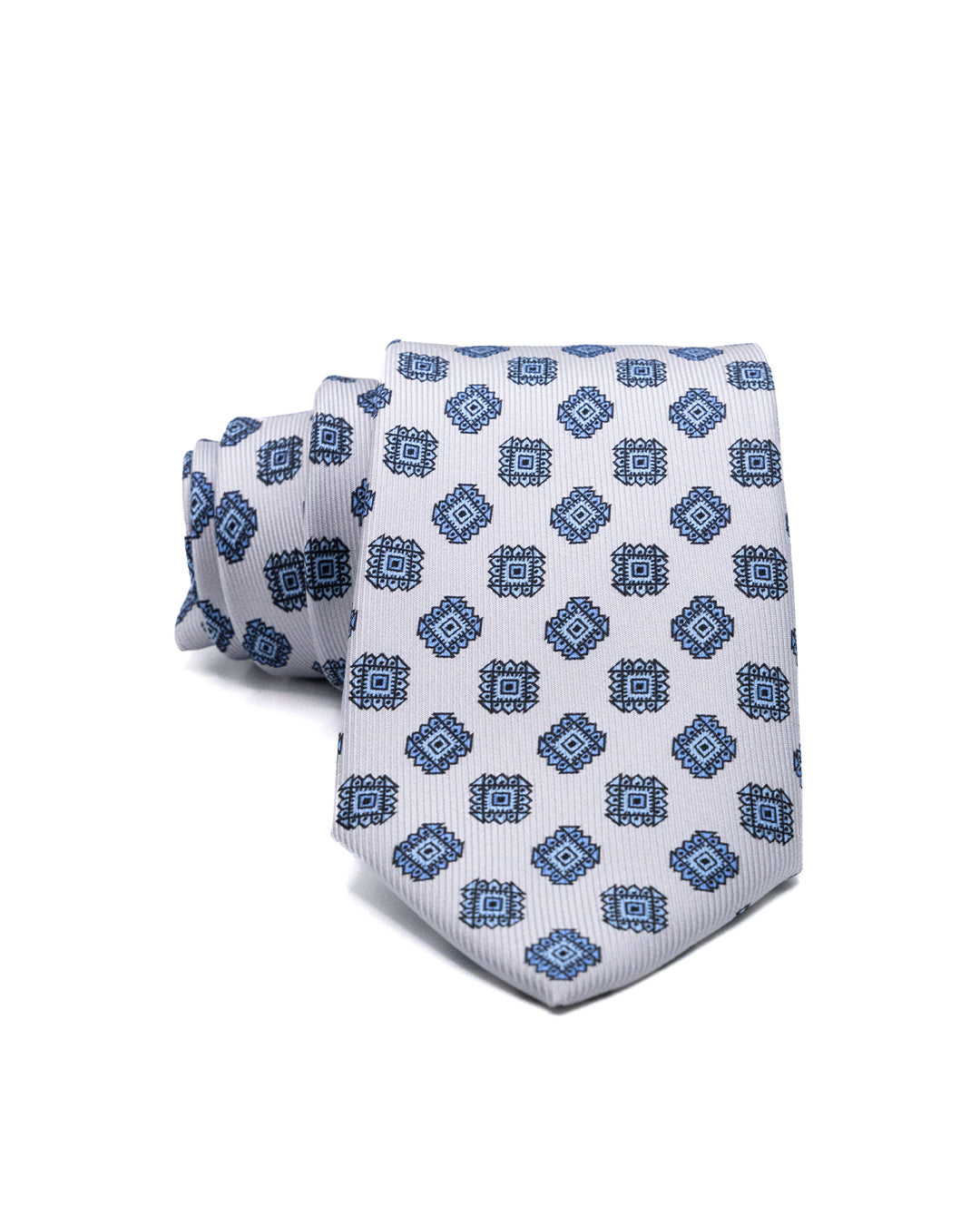 Tie - in blue woven silk