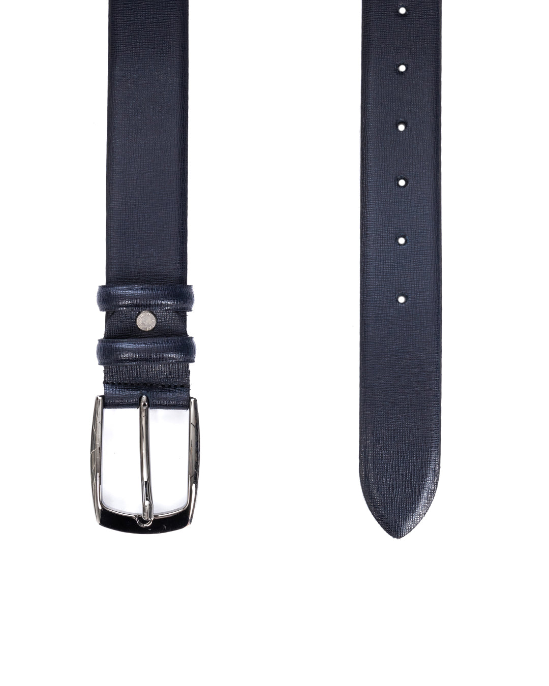 Capalbio - ceinture en cuir saffiano bleu