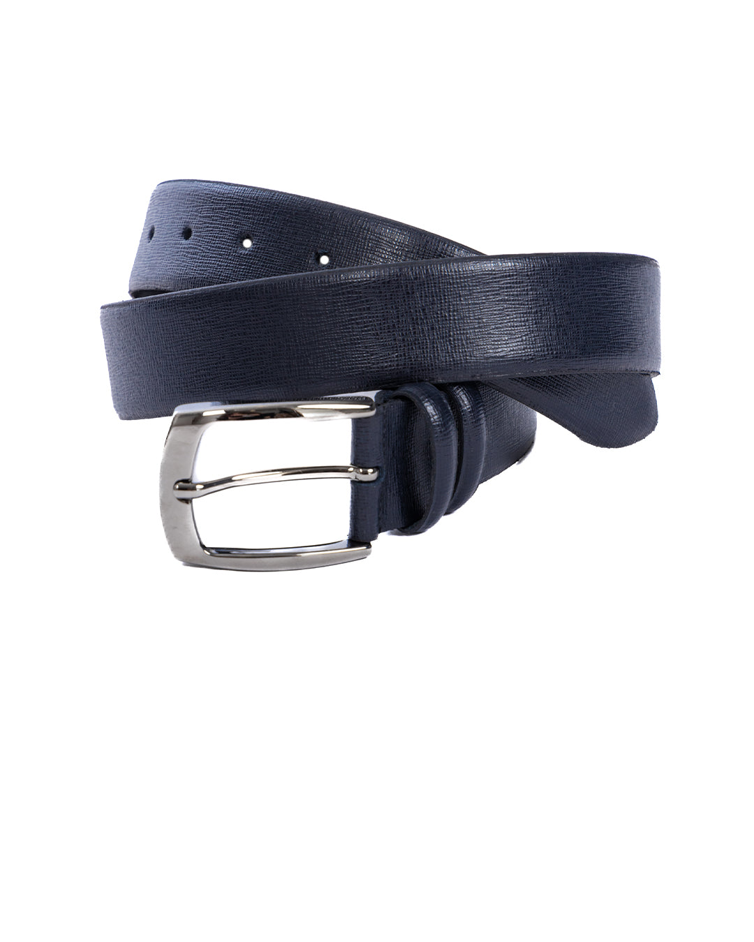 Capalbio - ceinture en cuir saffiano bleu