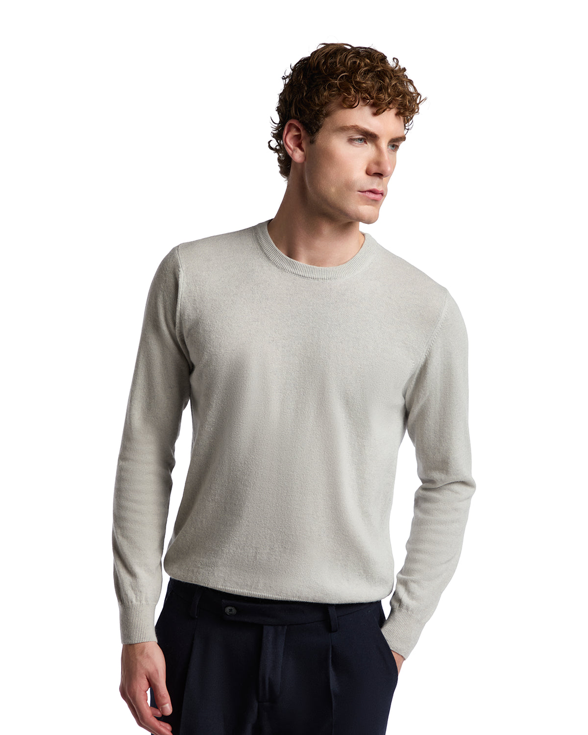 Dustin Grey Cashmere Blend Crew Neck Jumper