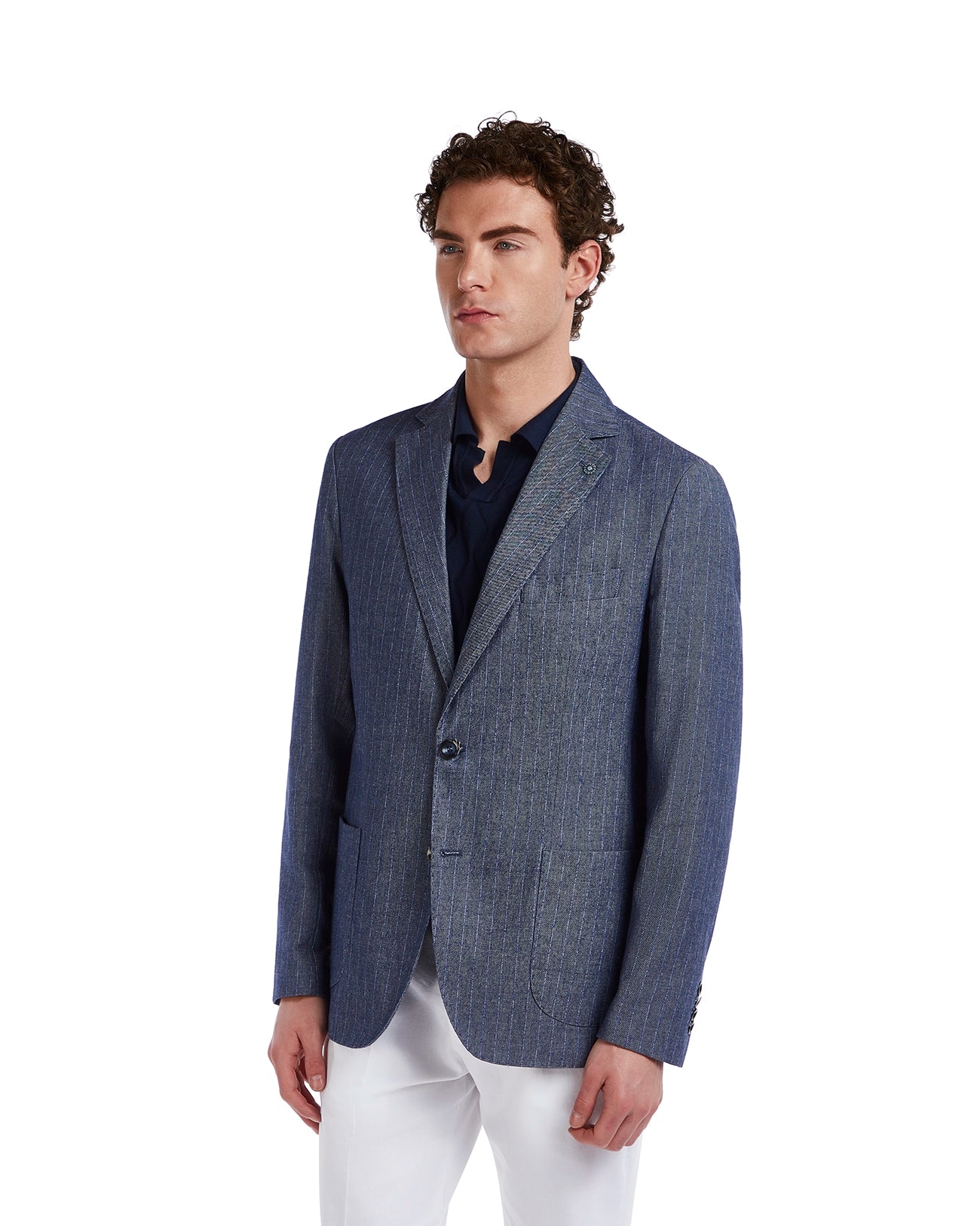 Vernazza blue pinstripe jacket
