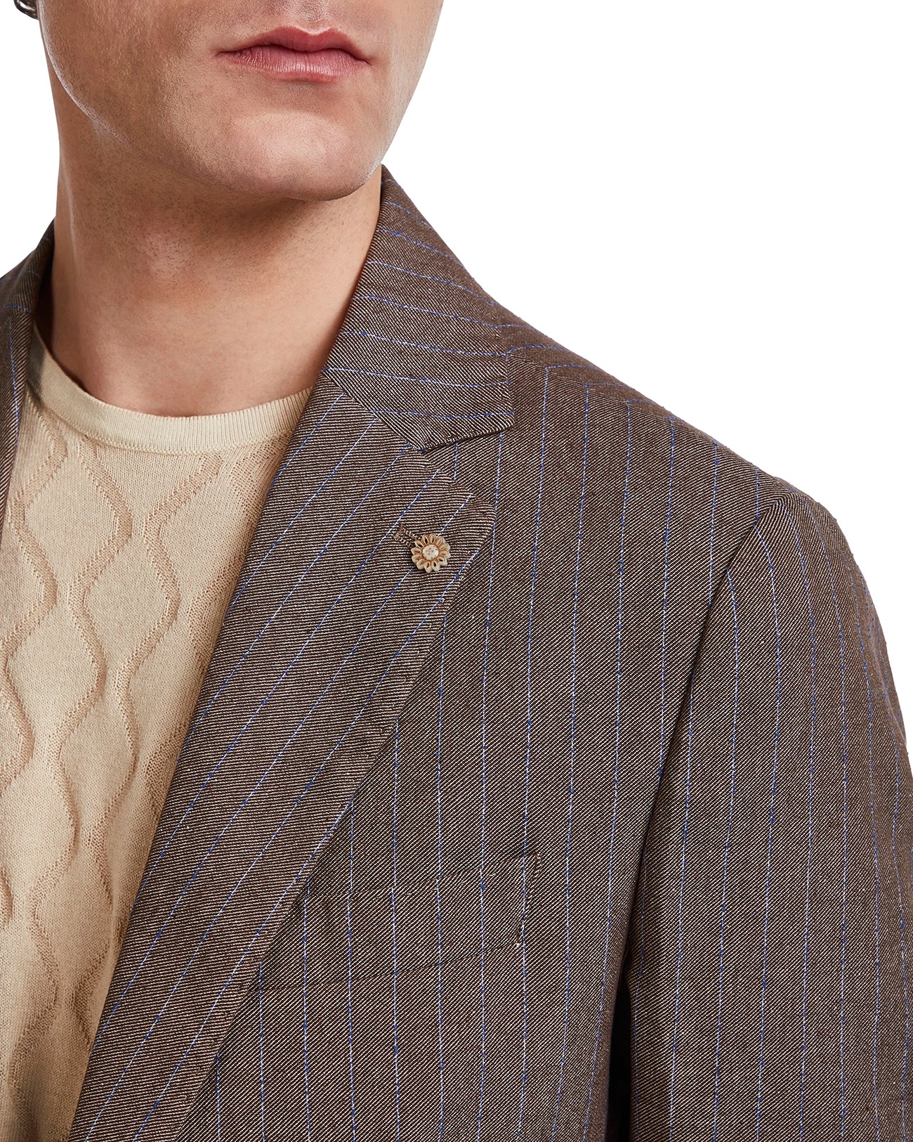 Giacca Vernazza gessata beige