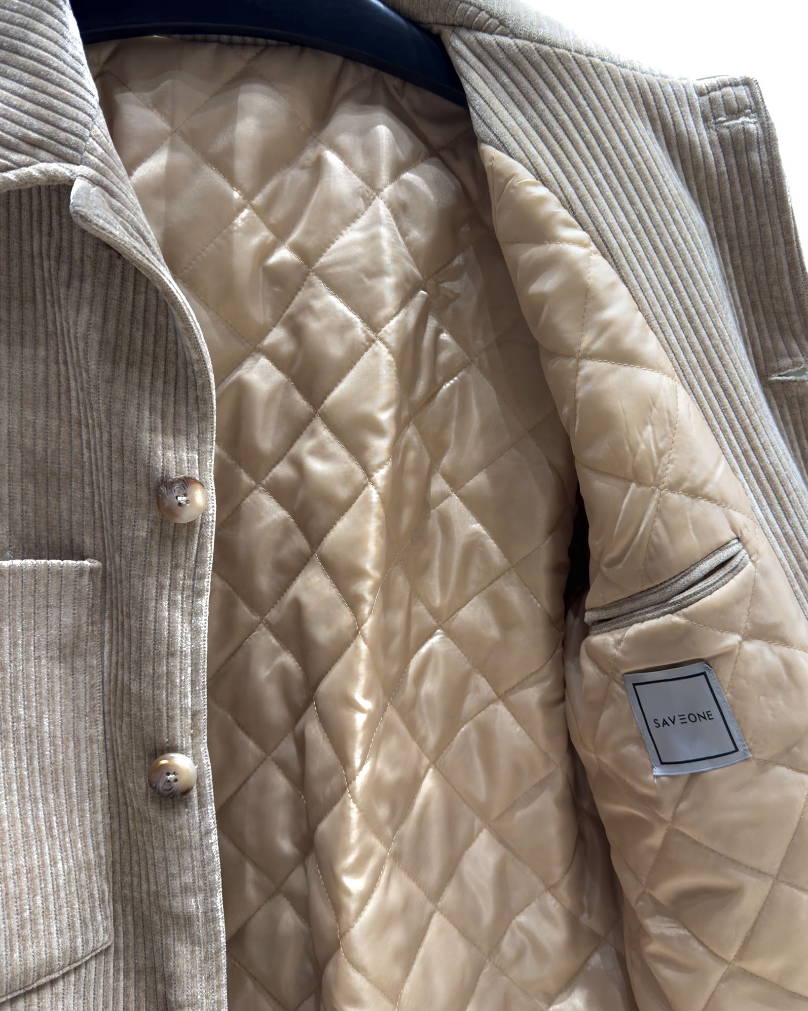 Veste oversize Jeremie en velours beige