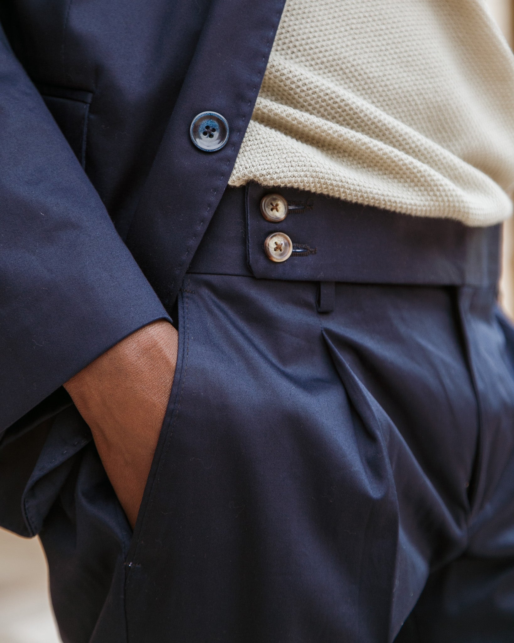 Marcel - pantalon en coton bleu