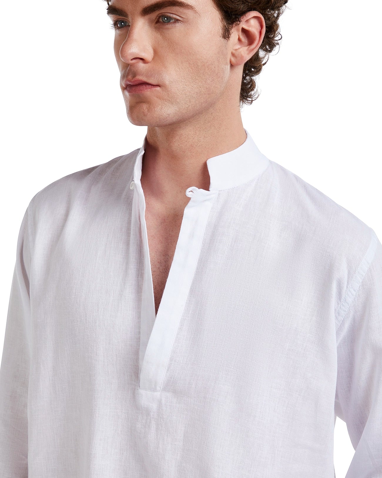 Camisa Waikiki de lino y algodón blanca
