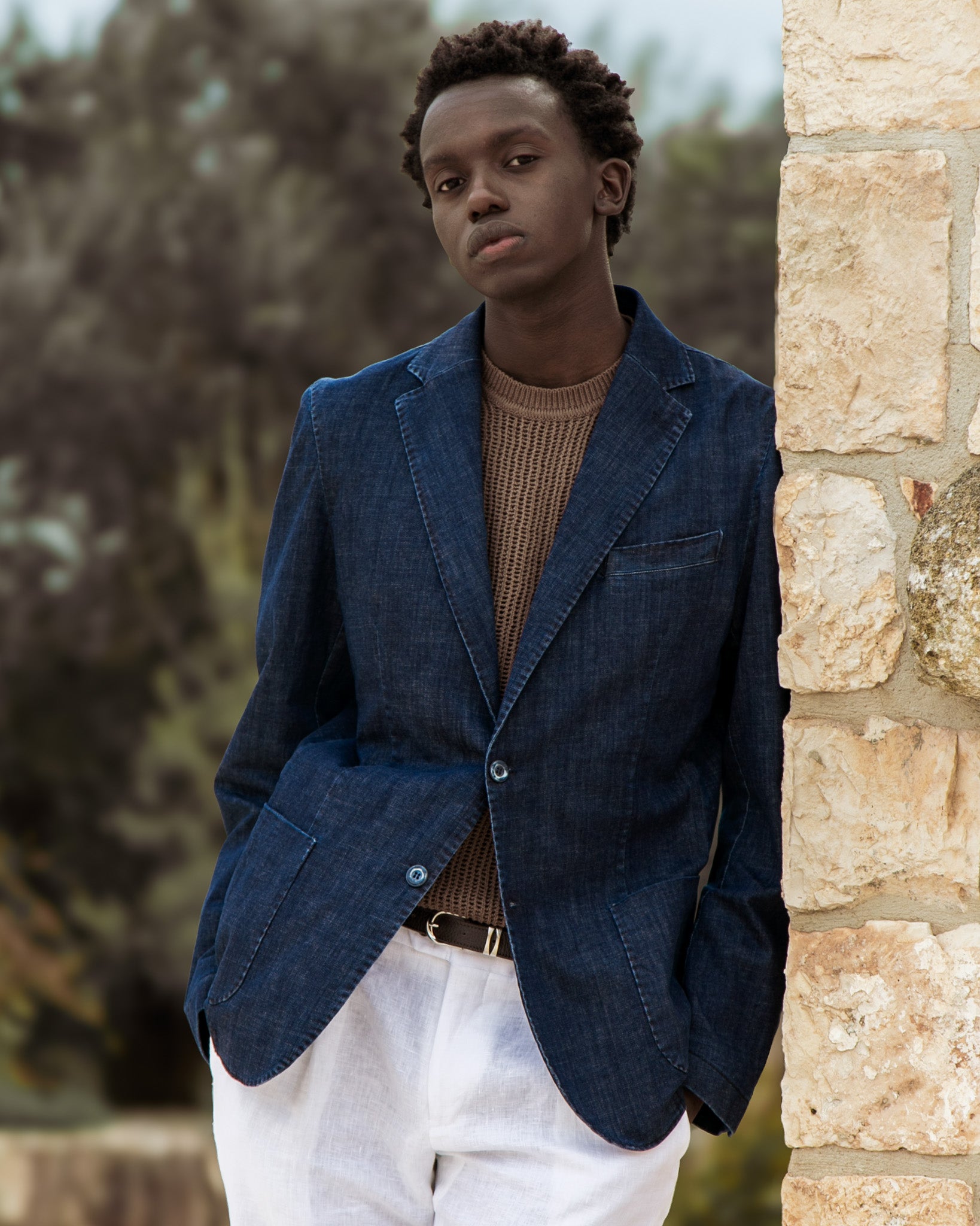 Spello - Veste en jean foncé à boutonnage simple