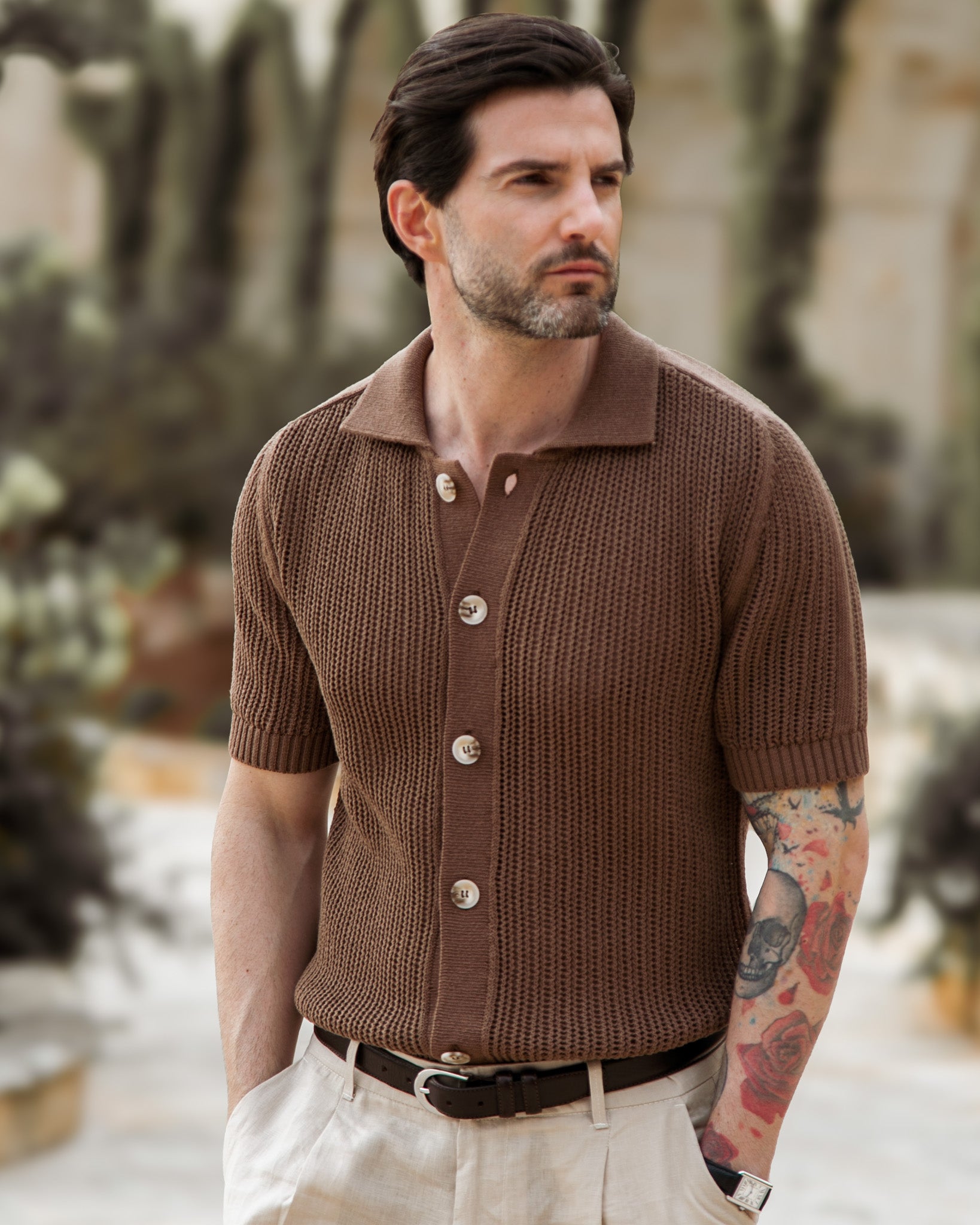 Culebrita - camicia traforata testa di moro