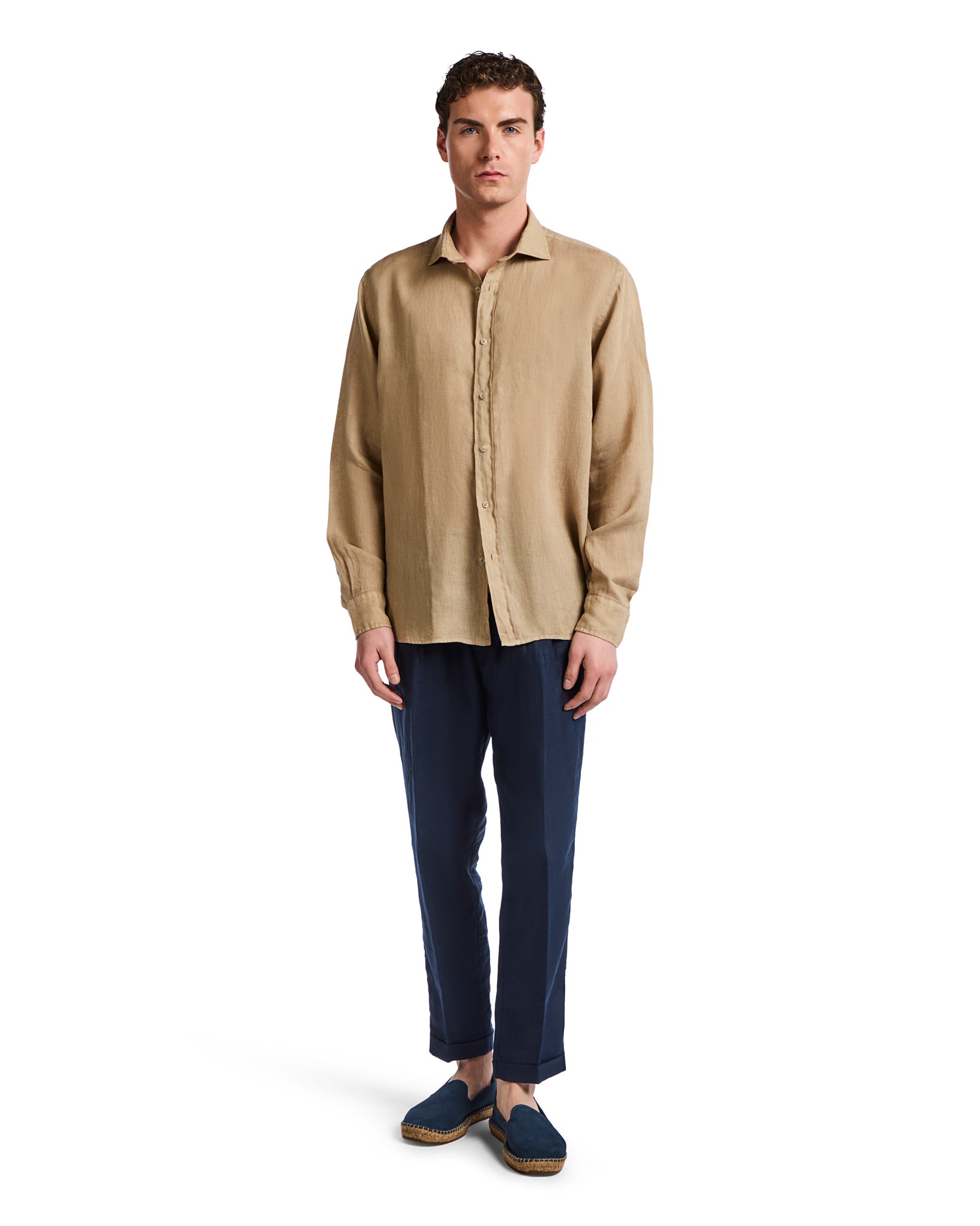 Montecarlo shirt in pure camel linen