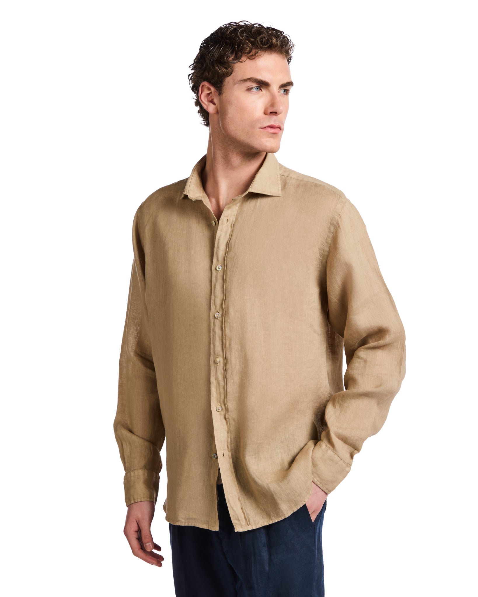 Montecarlo - beige pure linen shirt