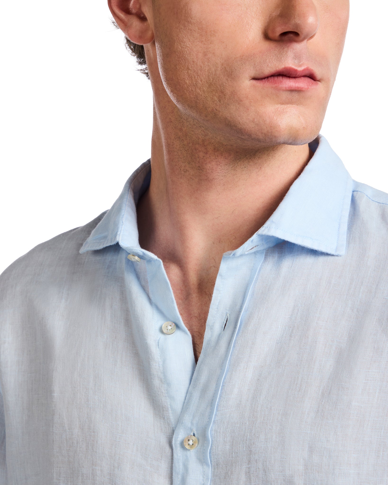 Montecarlo shirt in pure light blue linen