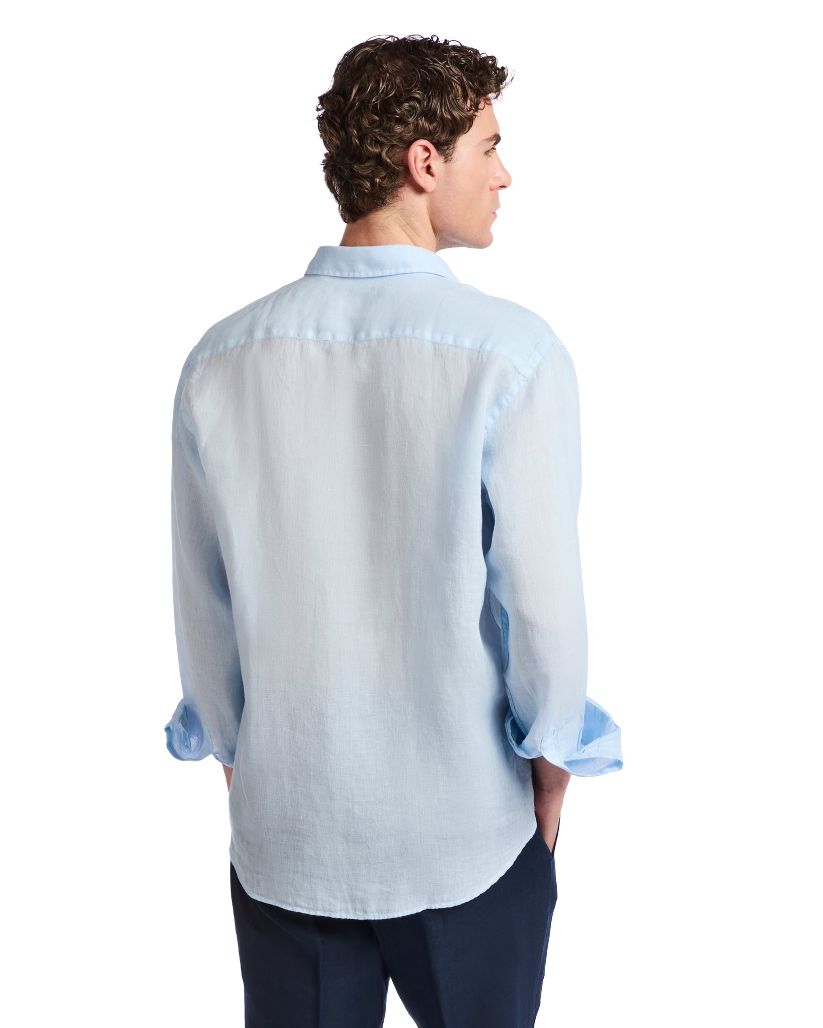 Montecarlo shirt in pure light blue linen