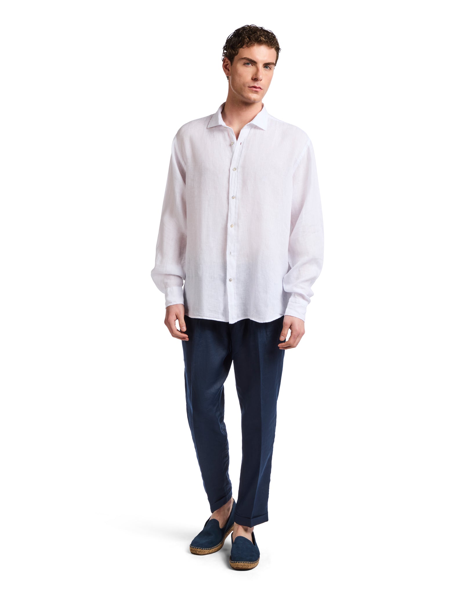 Montecarlo shirt in pure white linen