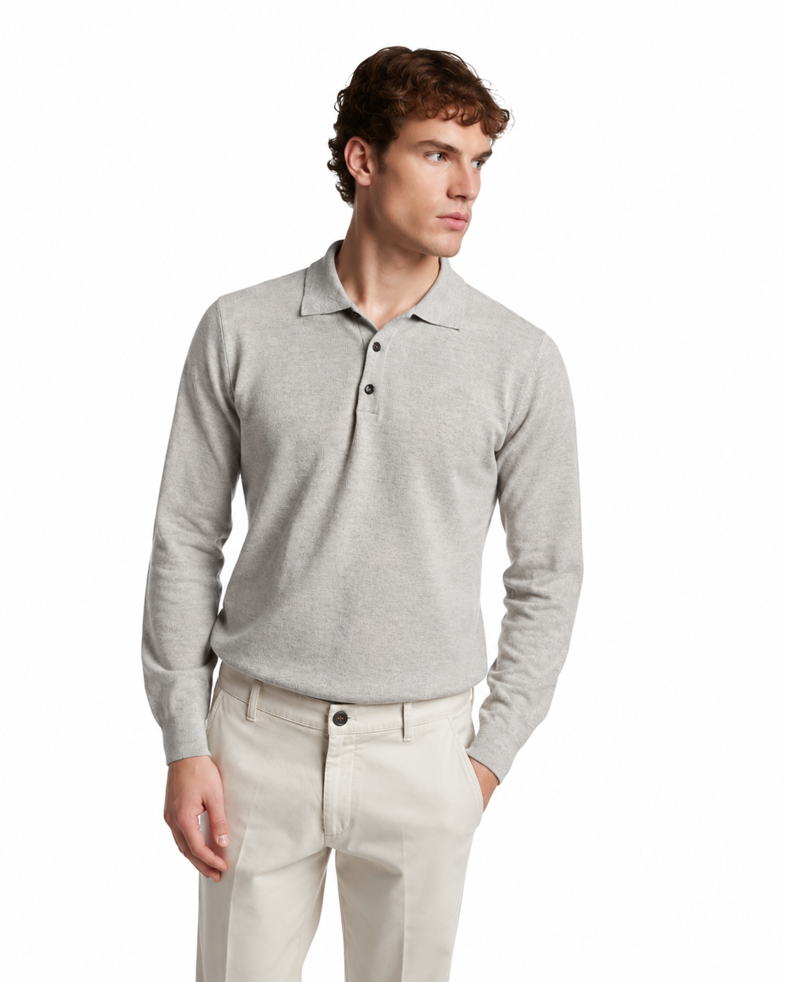 Polo Rovigo aus grauer Tollegno-Wolle