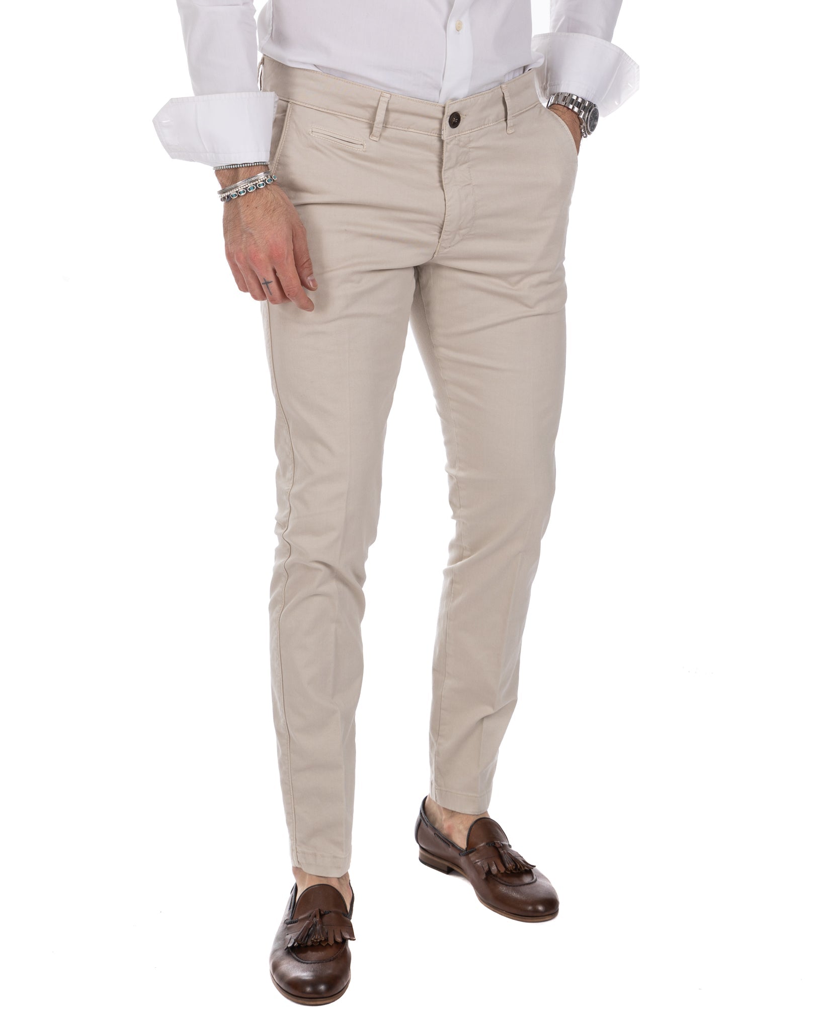 Frank - pantalon basique beige