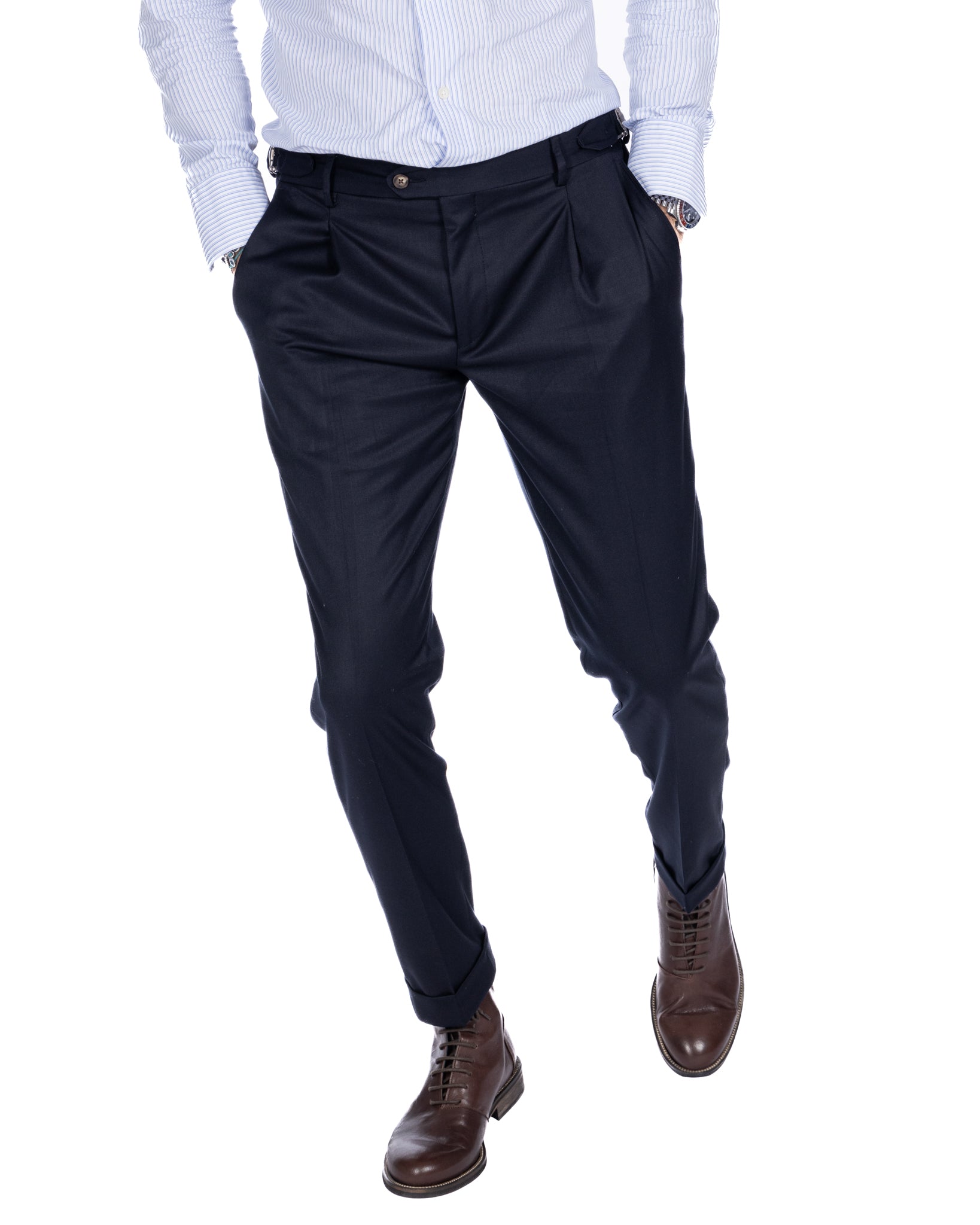 Monopoli - trousers with blue buckles