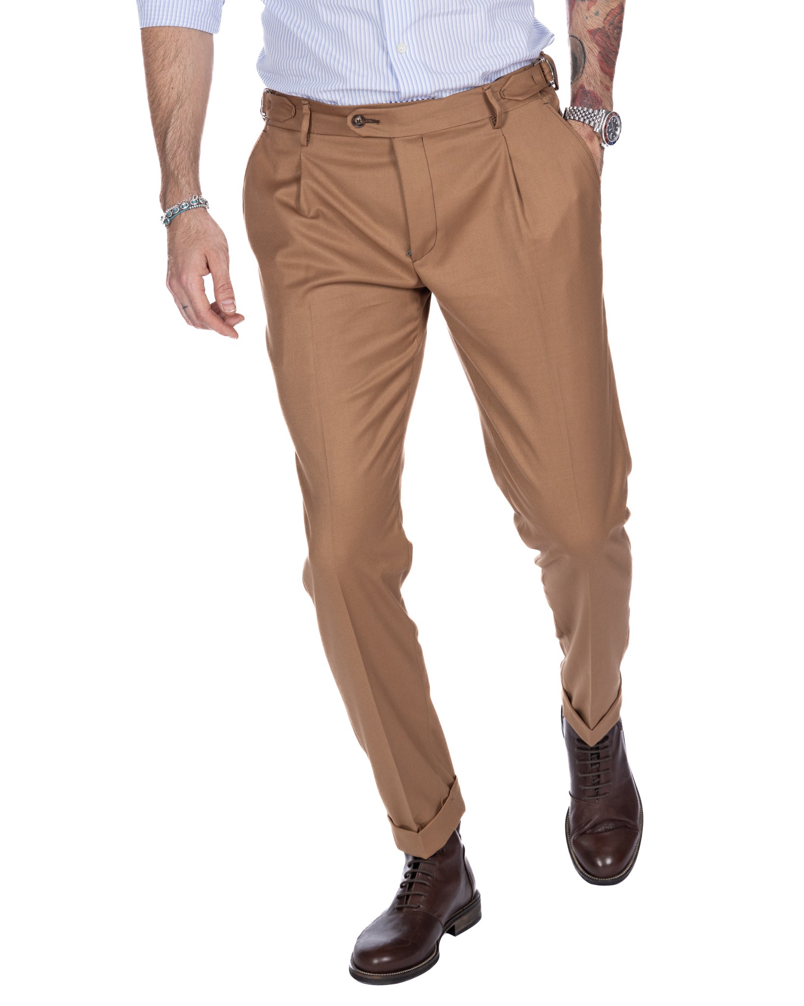 Monopoli - trousers with camel buckles
