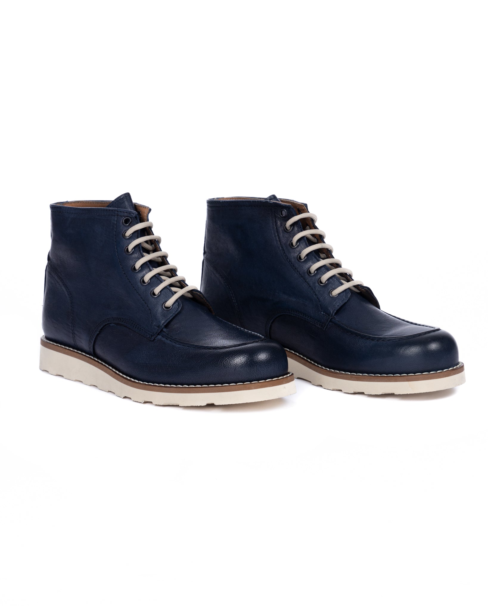 Moon - botte en cuir bleu