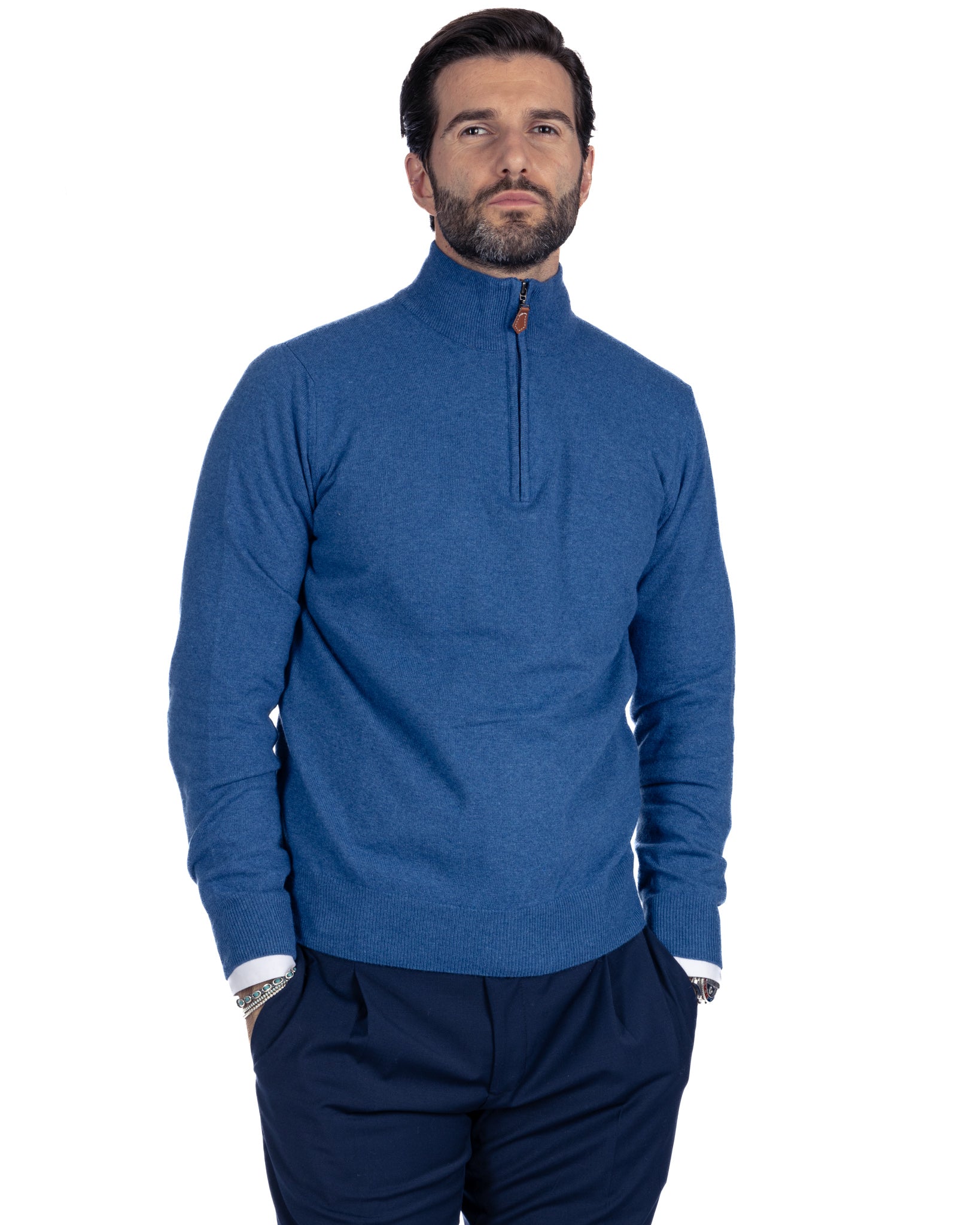 Rory - pull zippé en mélange de cachemire royal