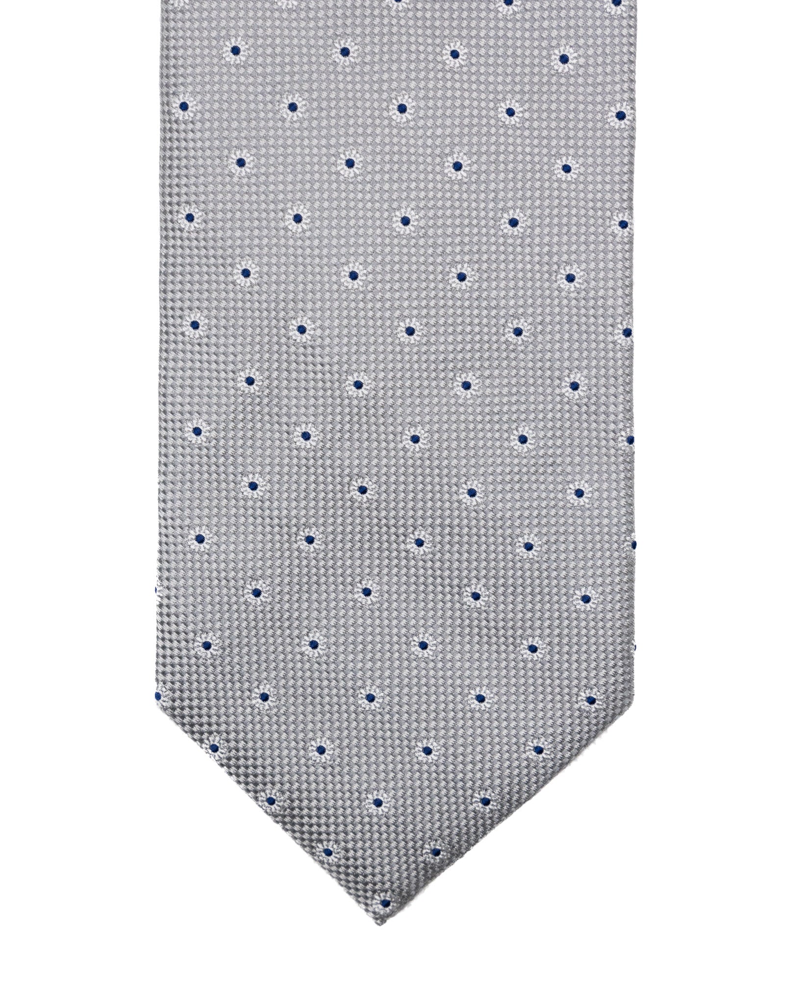 Tie - in gray silk with embossed designs