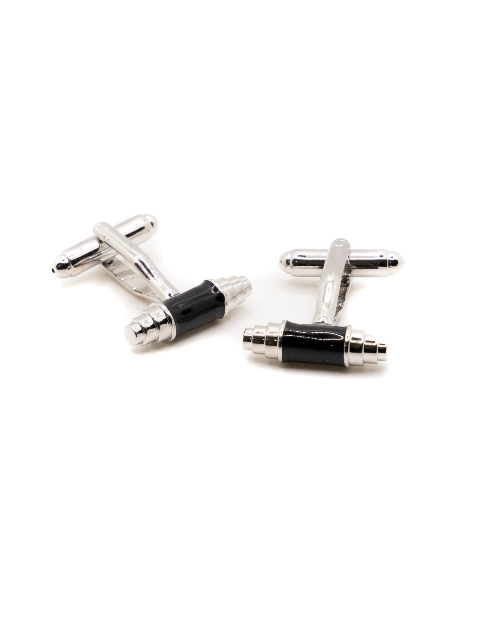 Gonzaga - silver and black cufflinks