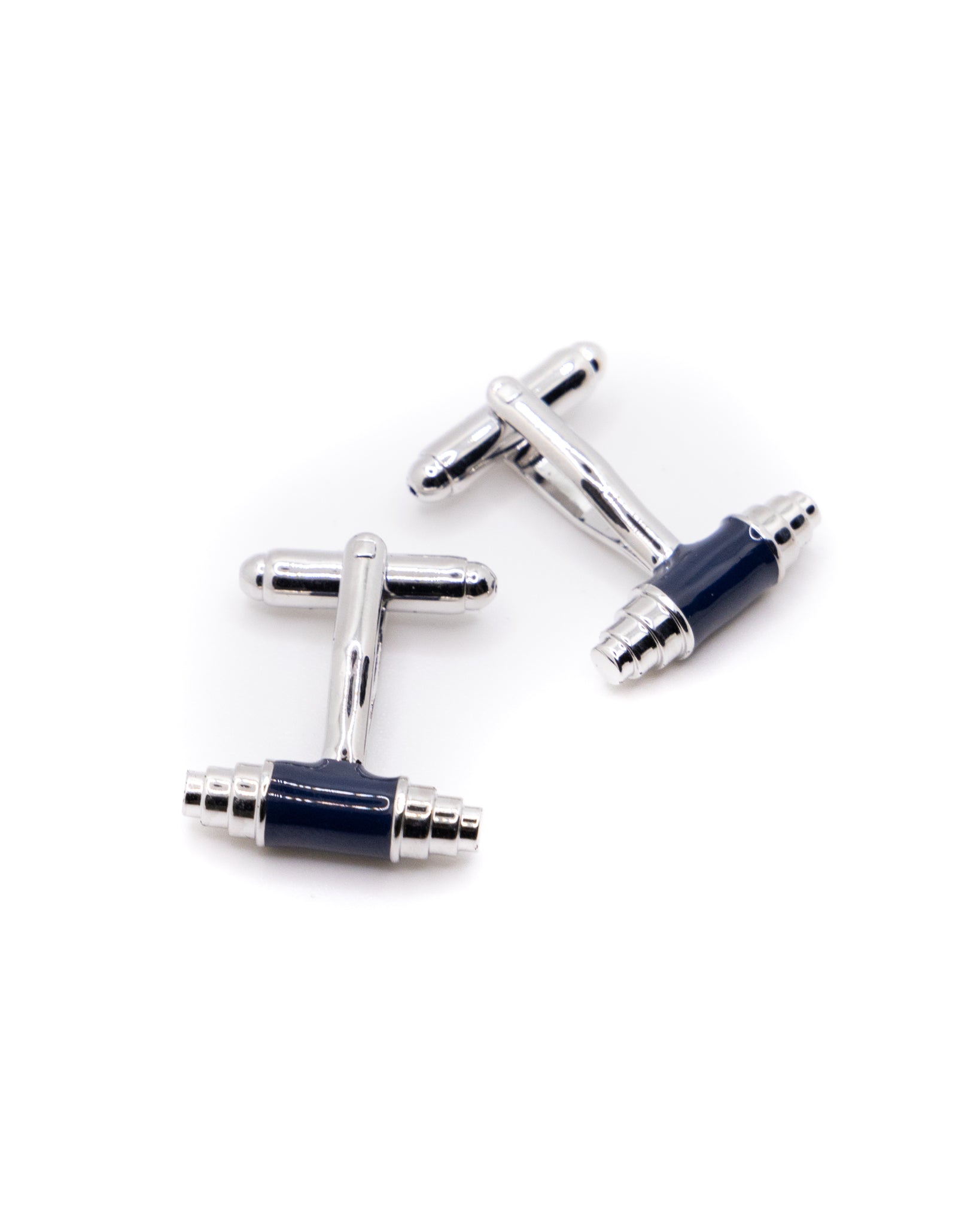 Gonzaga - silver and blue cufflinks