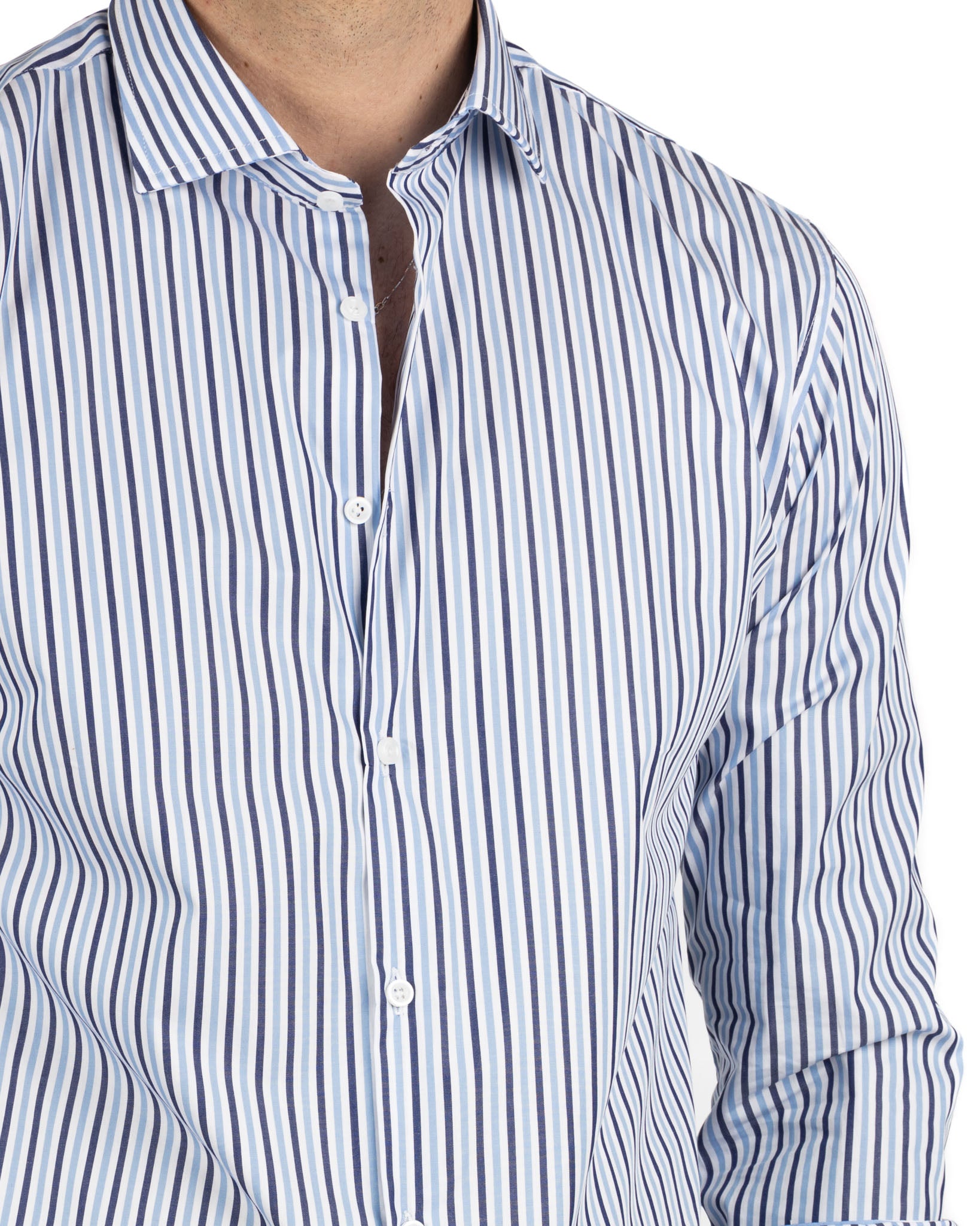 Chemise - slim fit bleu clair et rayures bleues