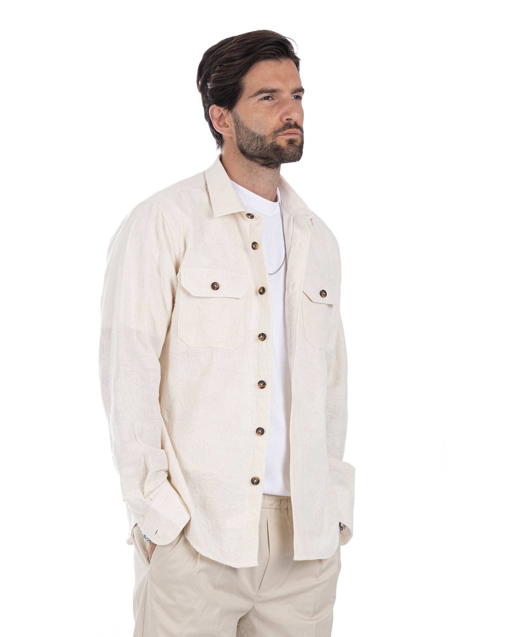 Bahama - camicia panna con fantasia a rilievo