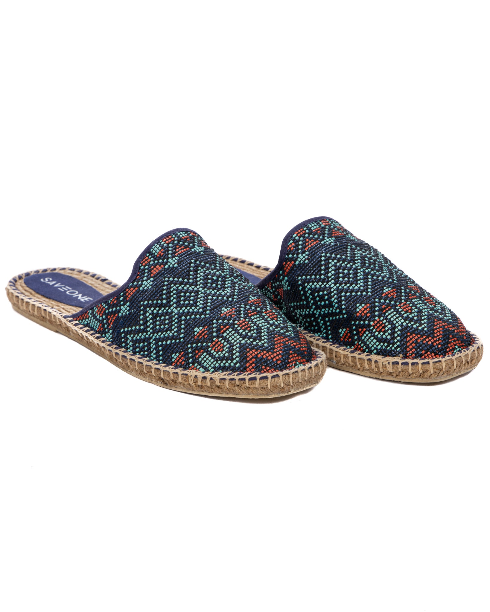 Portofino - multicolor blue espadrilles mules