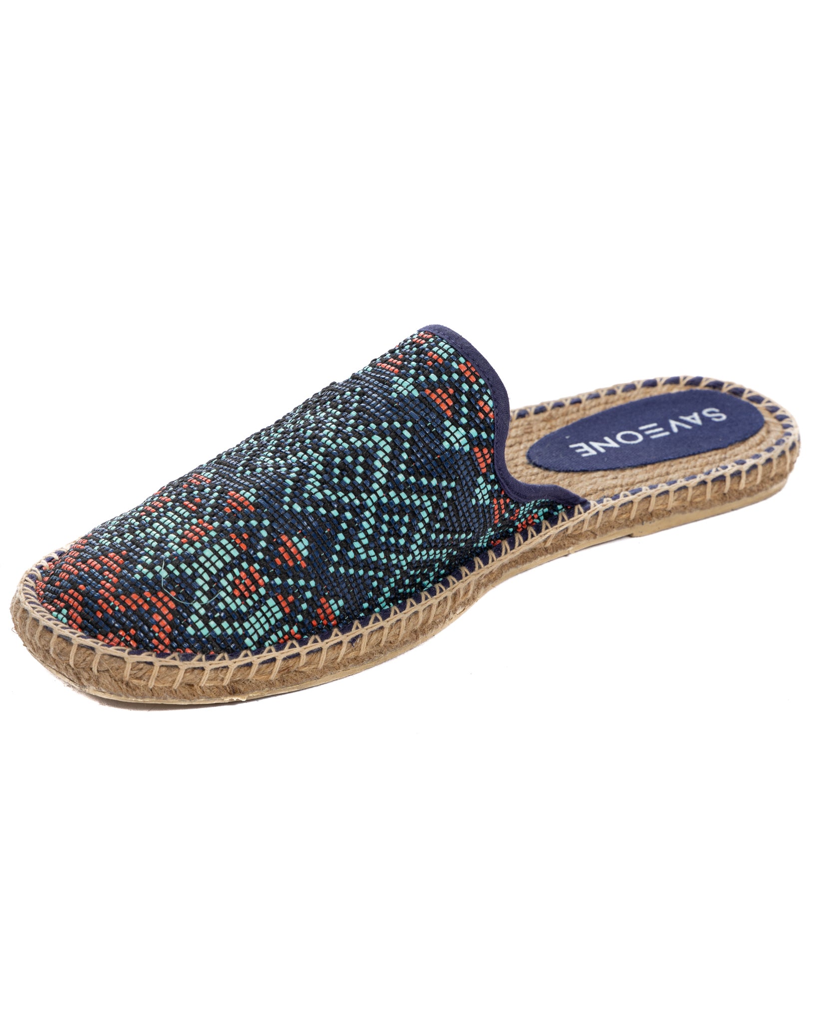 Portofino - multicolor blue espadrilles mules
