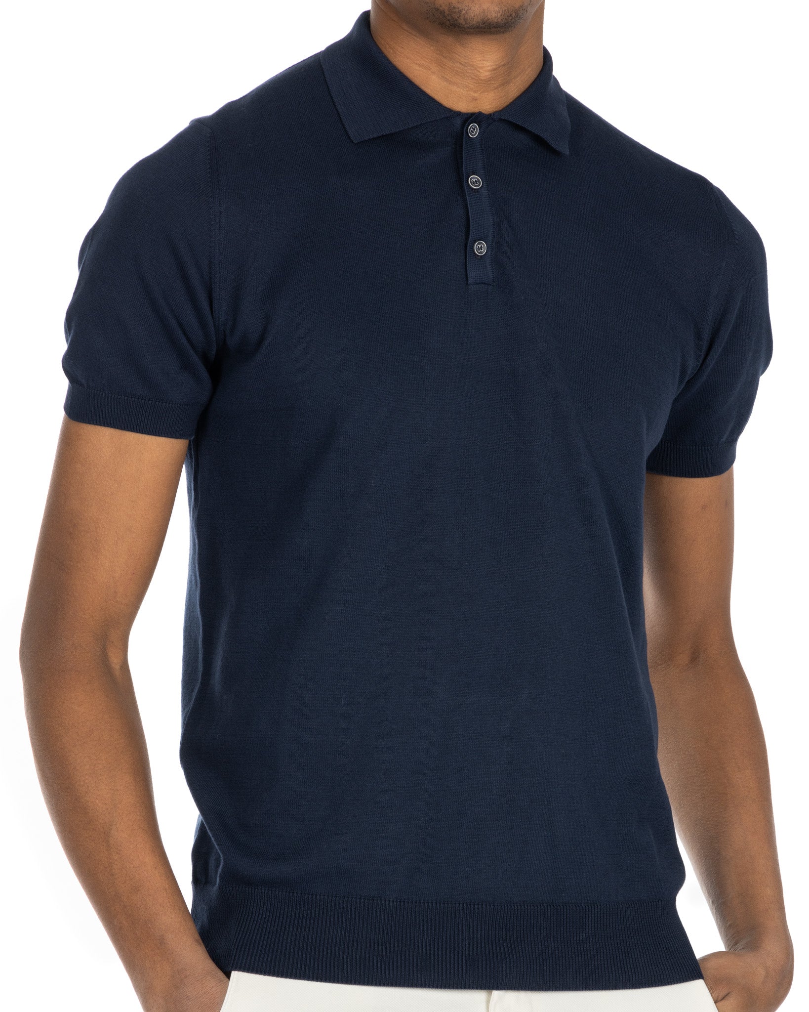 Roger - blue knit polo