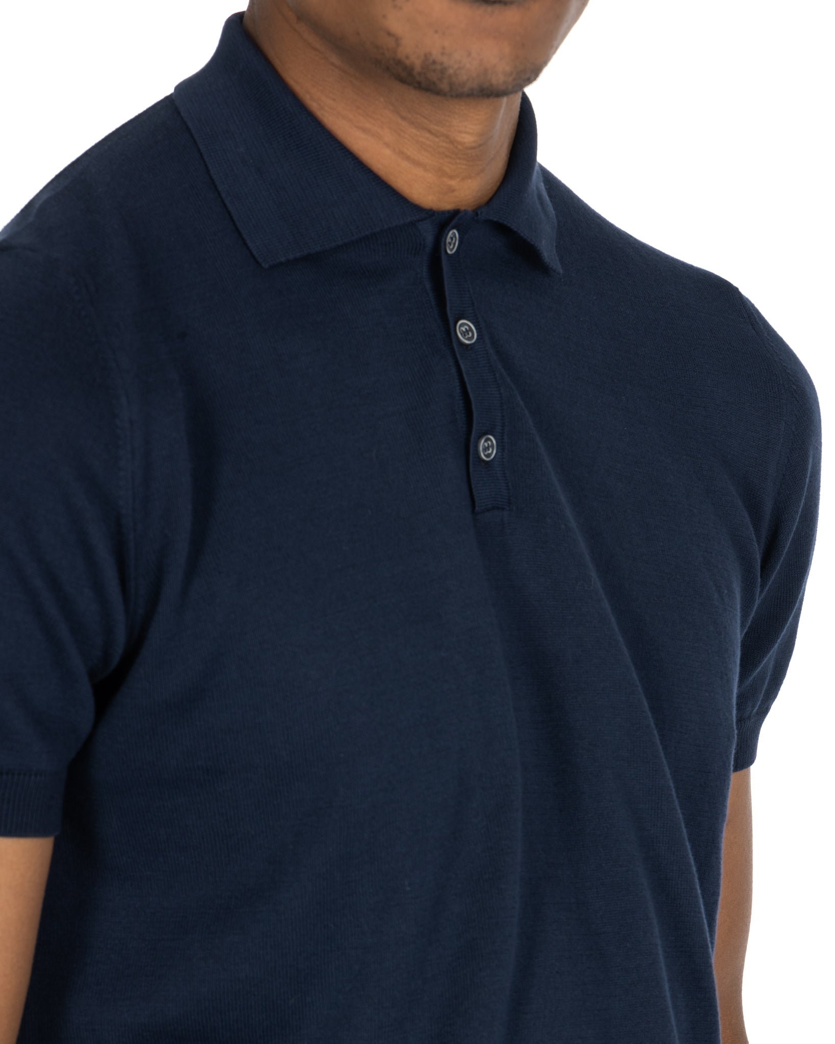 Roger - blue knit polo