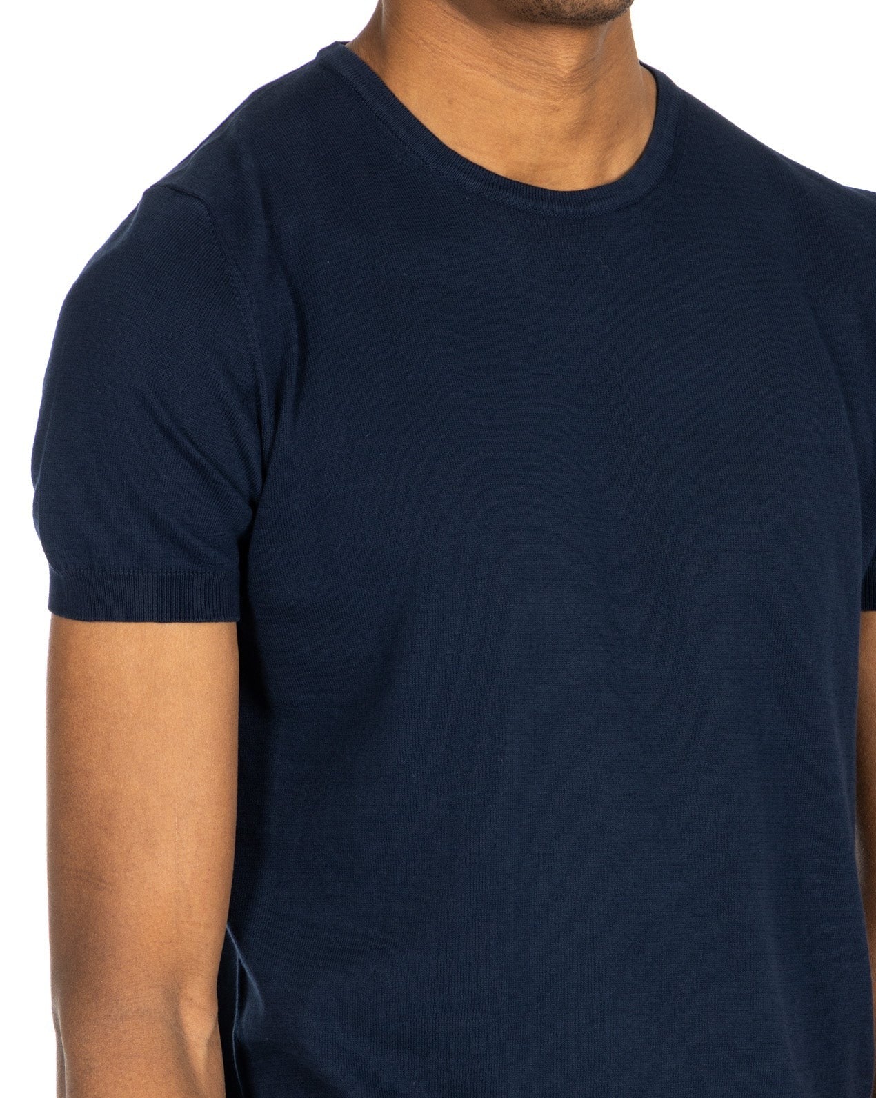 Jannik - t-shirt en maille bleu