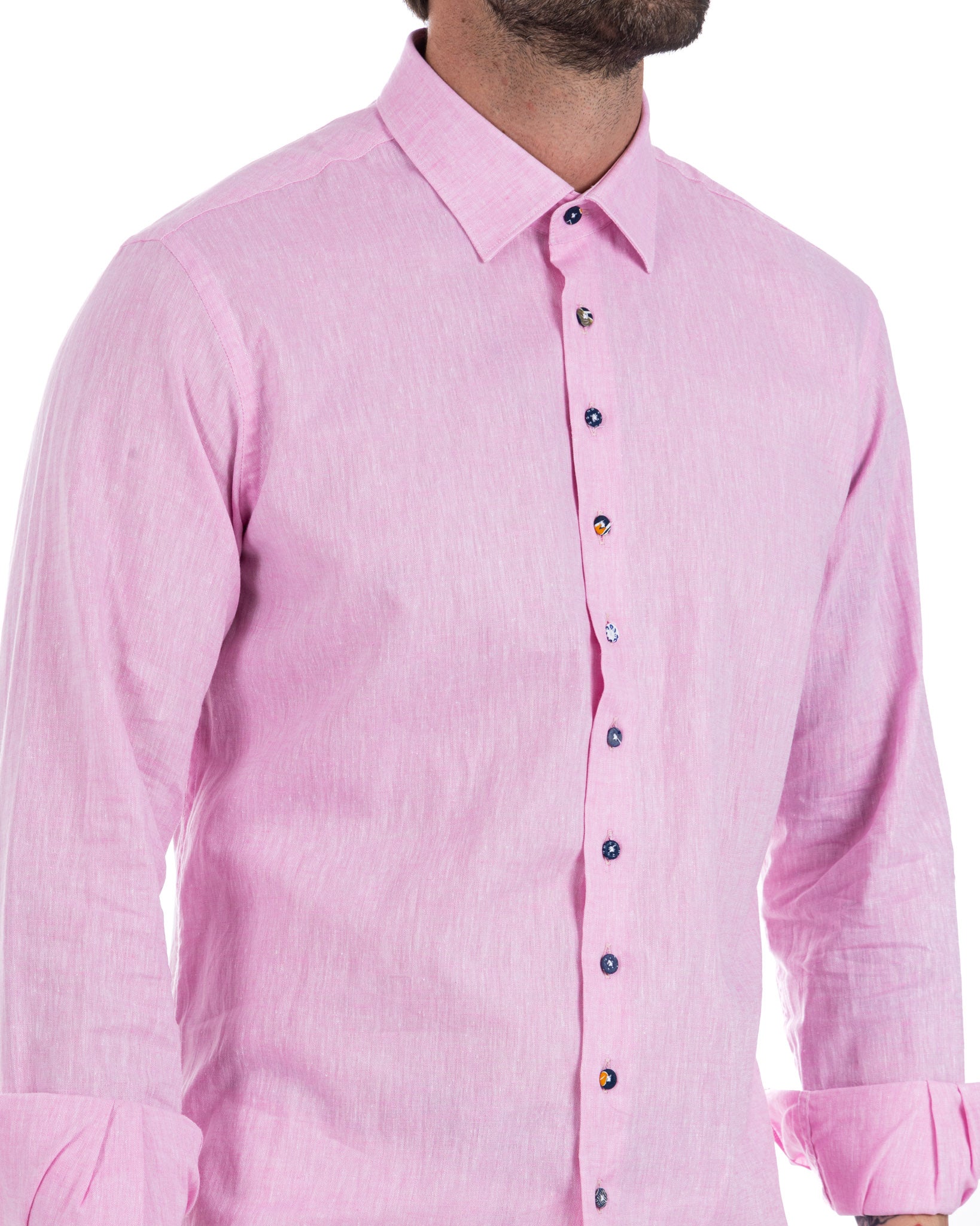 Praiano - pink linen French shirt