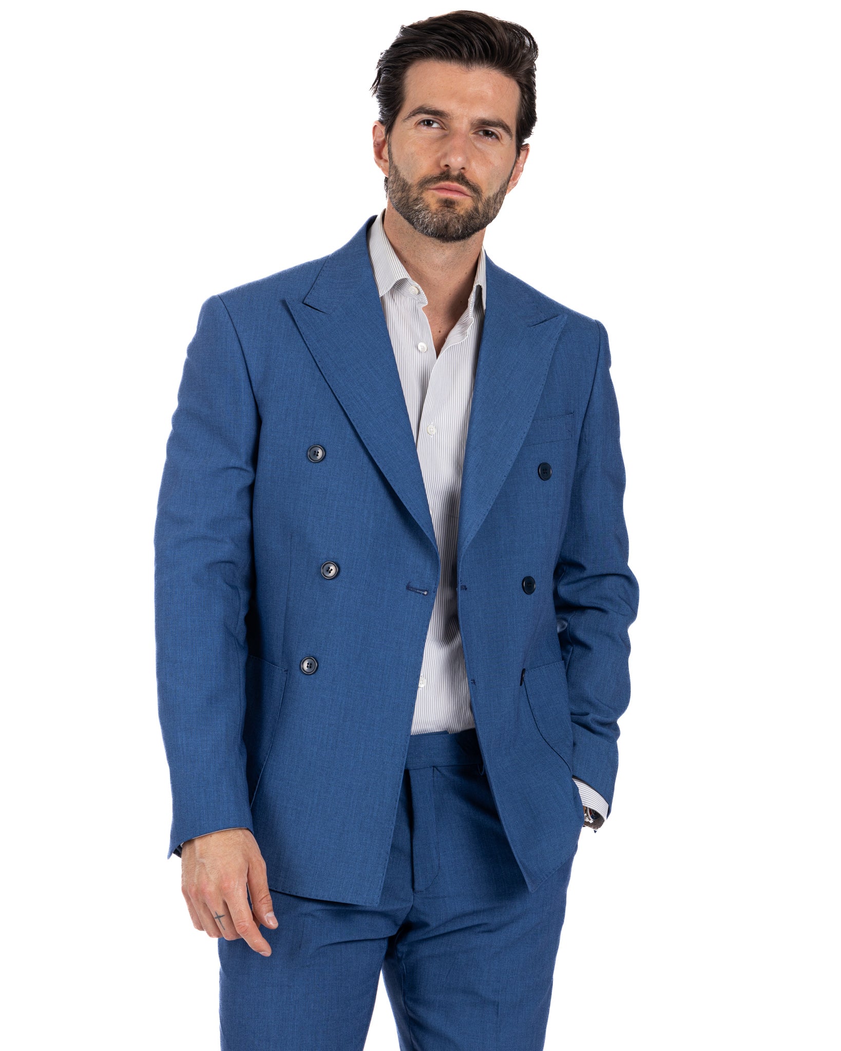 Monaco - double-breasted denim suit