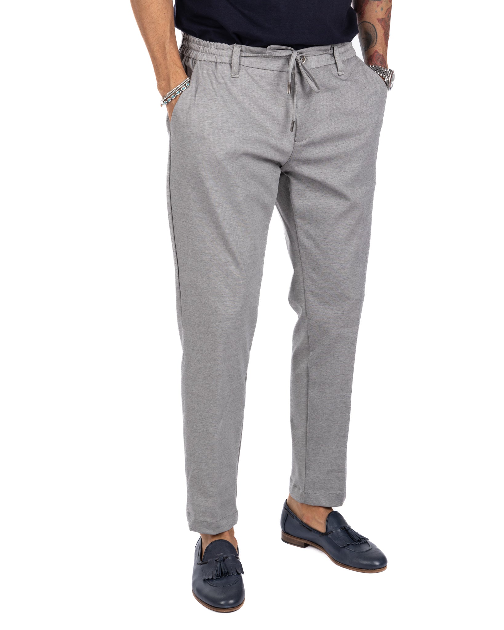 Shelby - pantalon en coton gris