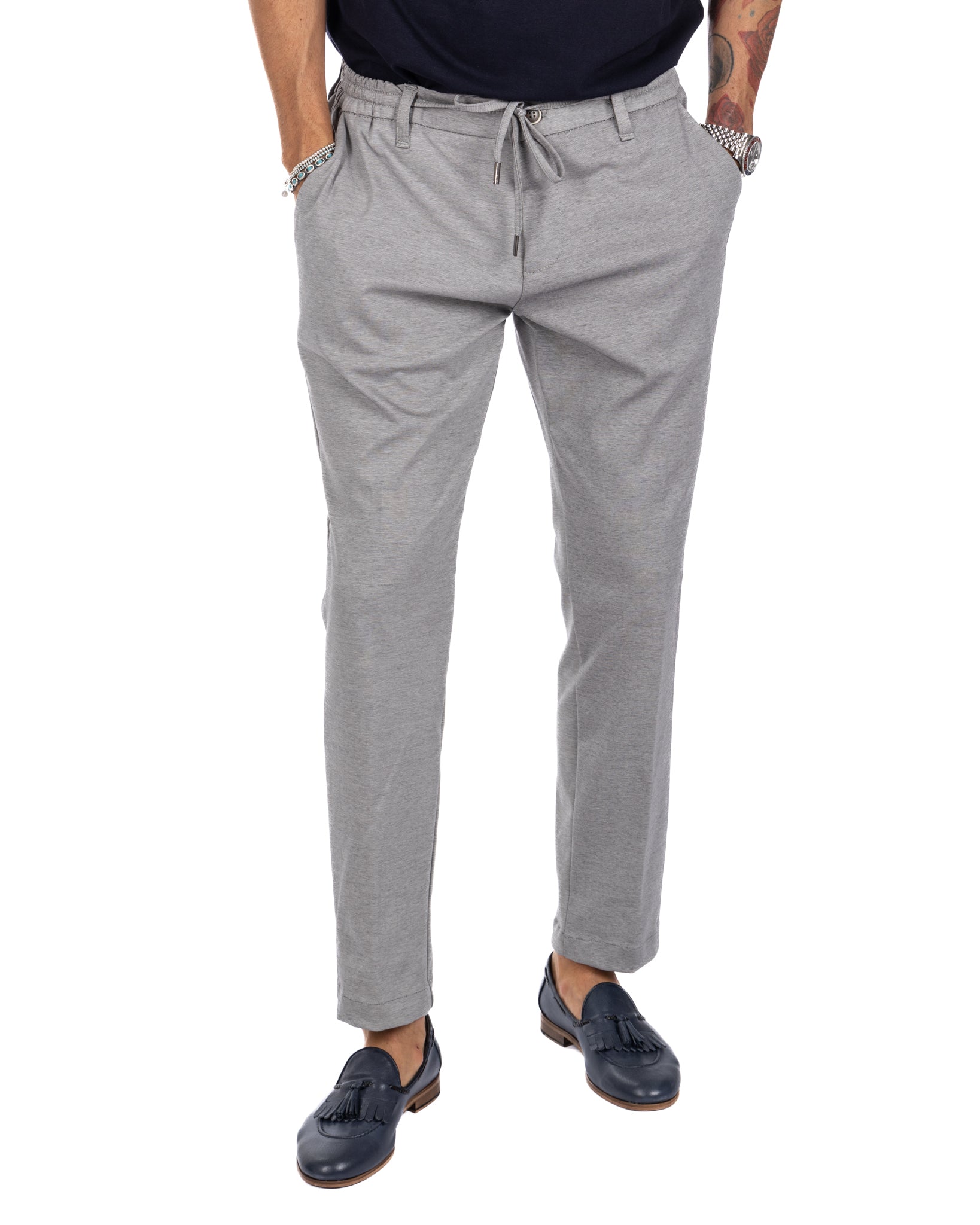 Shelby - pantalon en coton gris