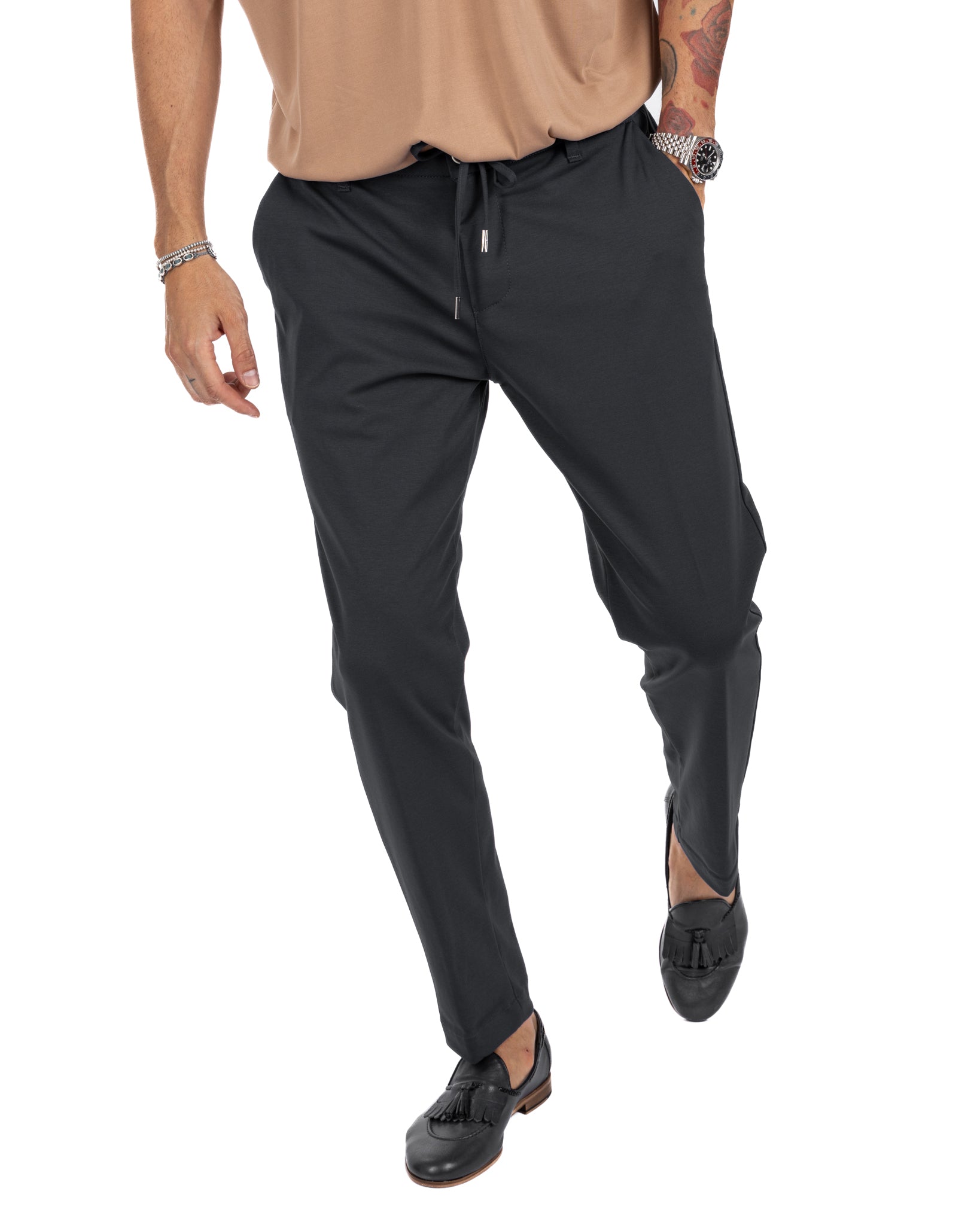 Shelby - black cotton trousers
