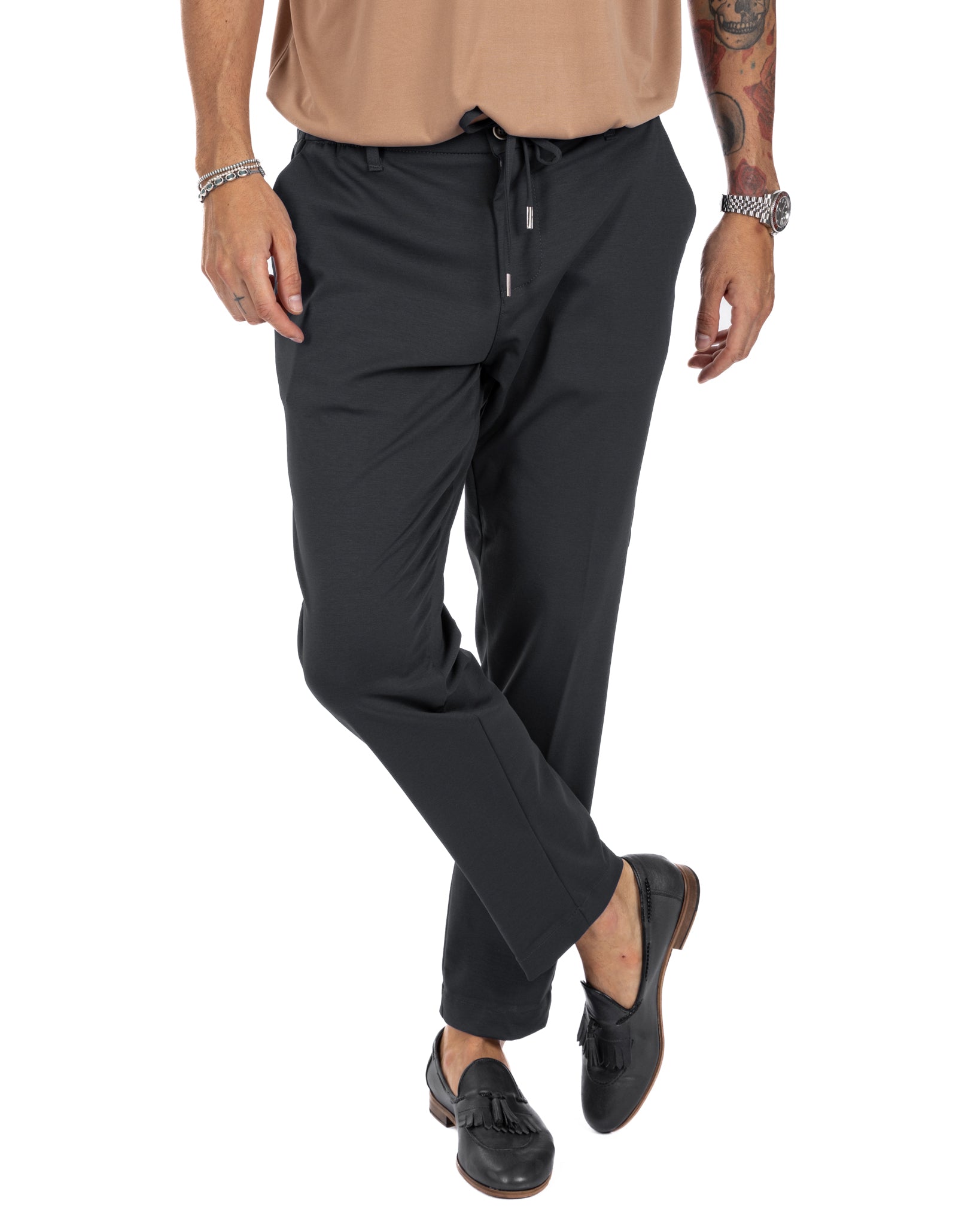 Shelby - black cotton trousers