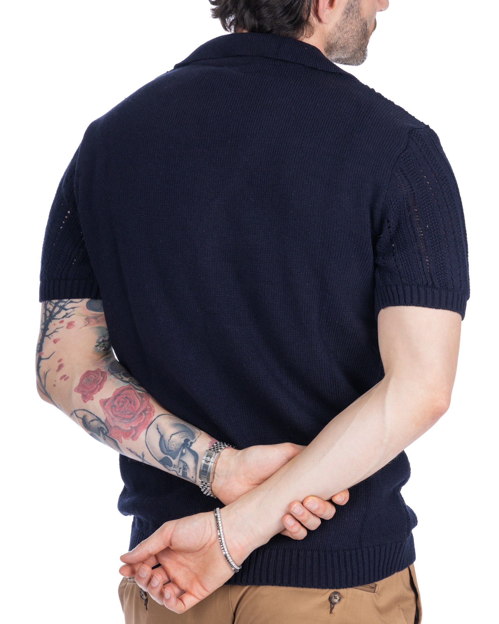 Novak - camicia blu in maglia