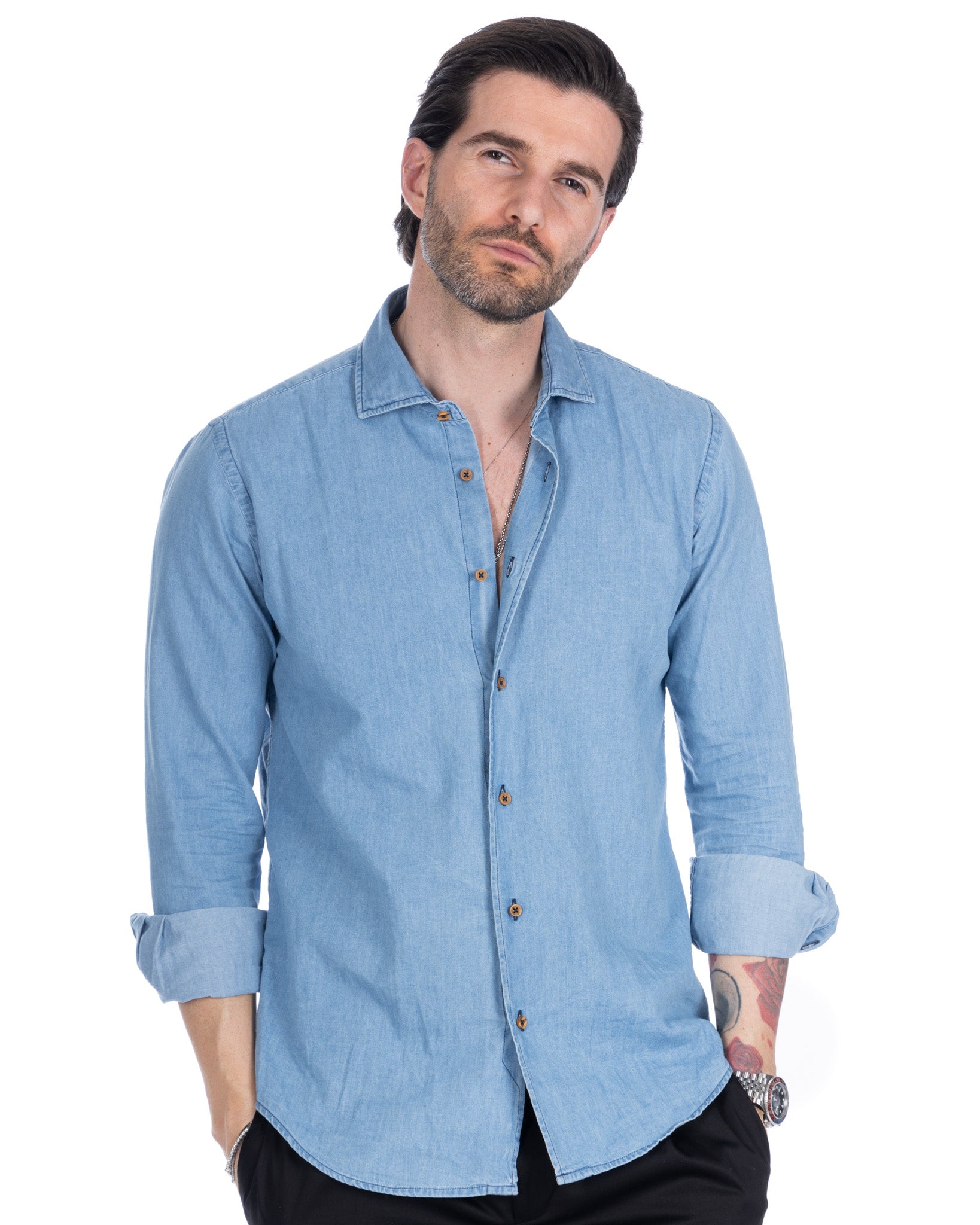 Mark - light wash denim shirt
