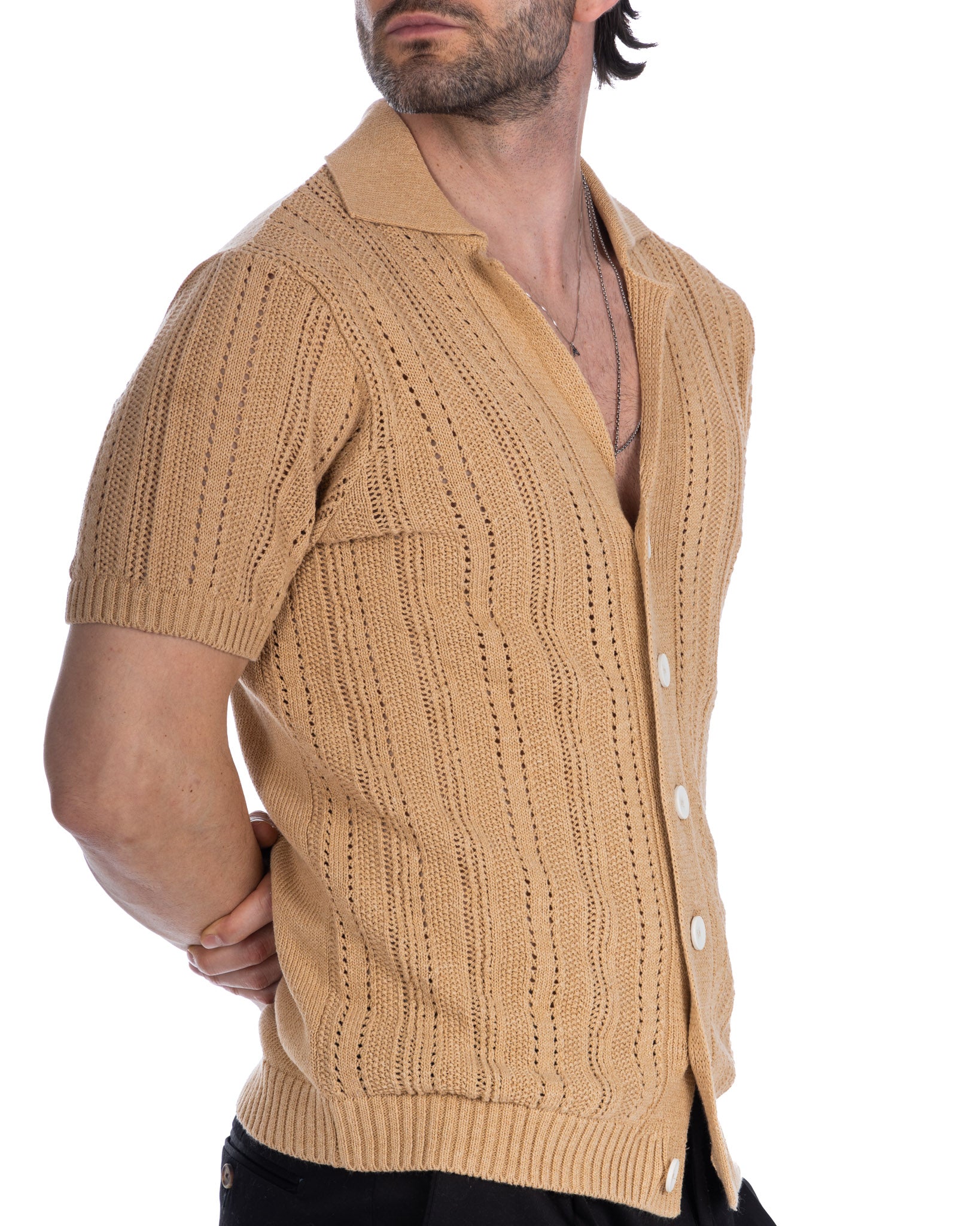 Novak - beige knitted shirt