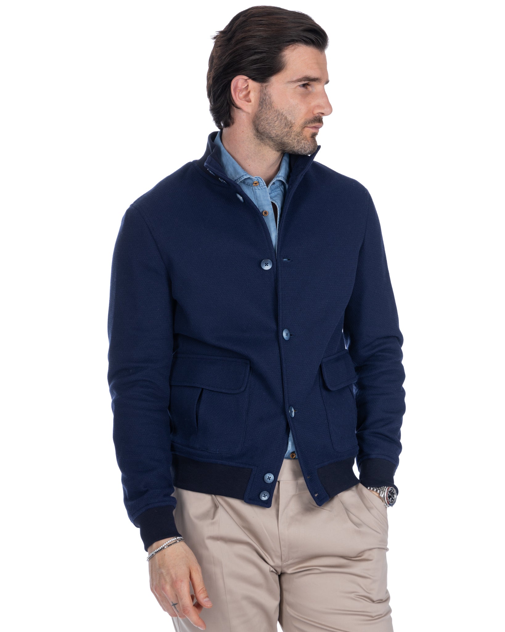 Trieste - bomber en coton bleu