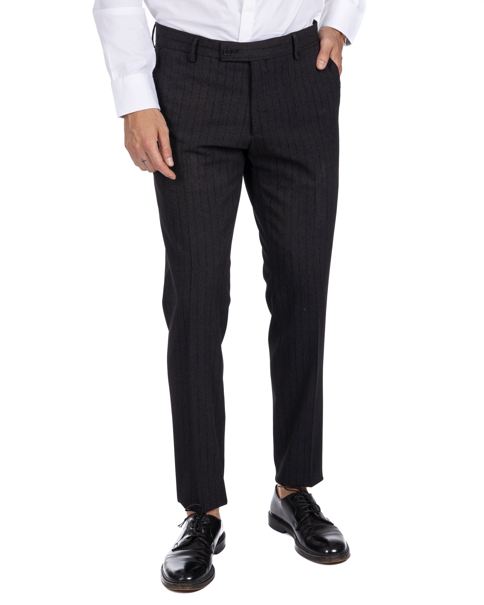 Enzo - anthracite double-breasted pinstripe suit