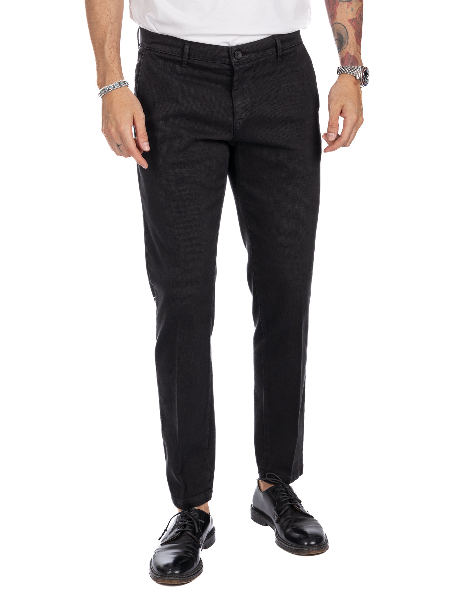 Jack trousers in black textured cotton